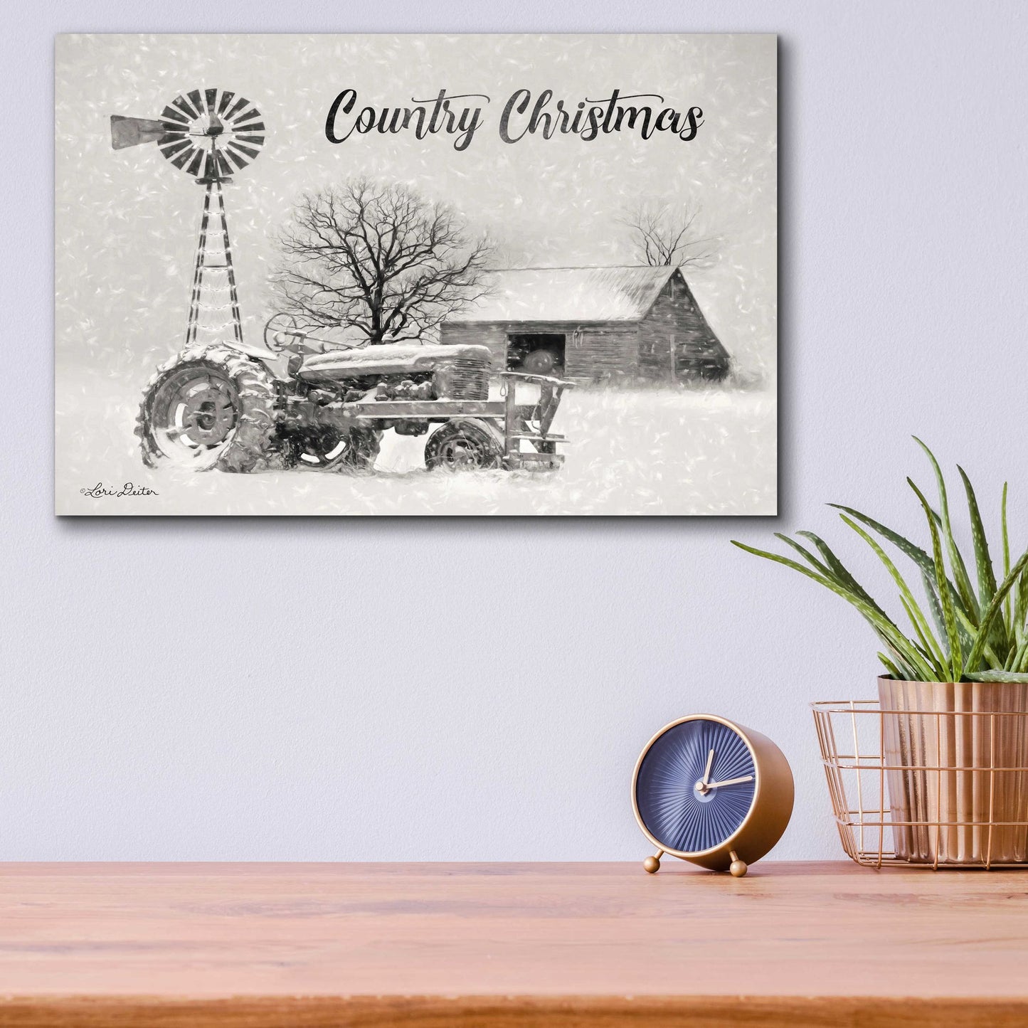 Epic Art 'Country Christmas' by Lori Deiter Acrylic Glass Wall Art,16x12