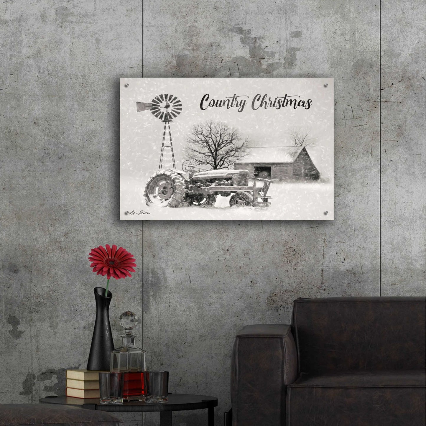 Epic Art 'Country Christmas' by Lori Deiter Acrylic Glass Wall Art,36x24