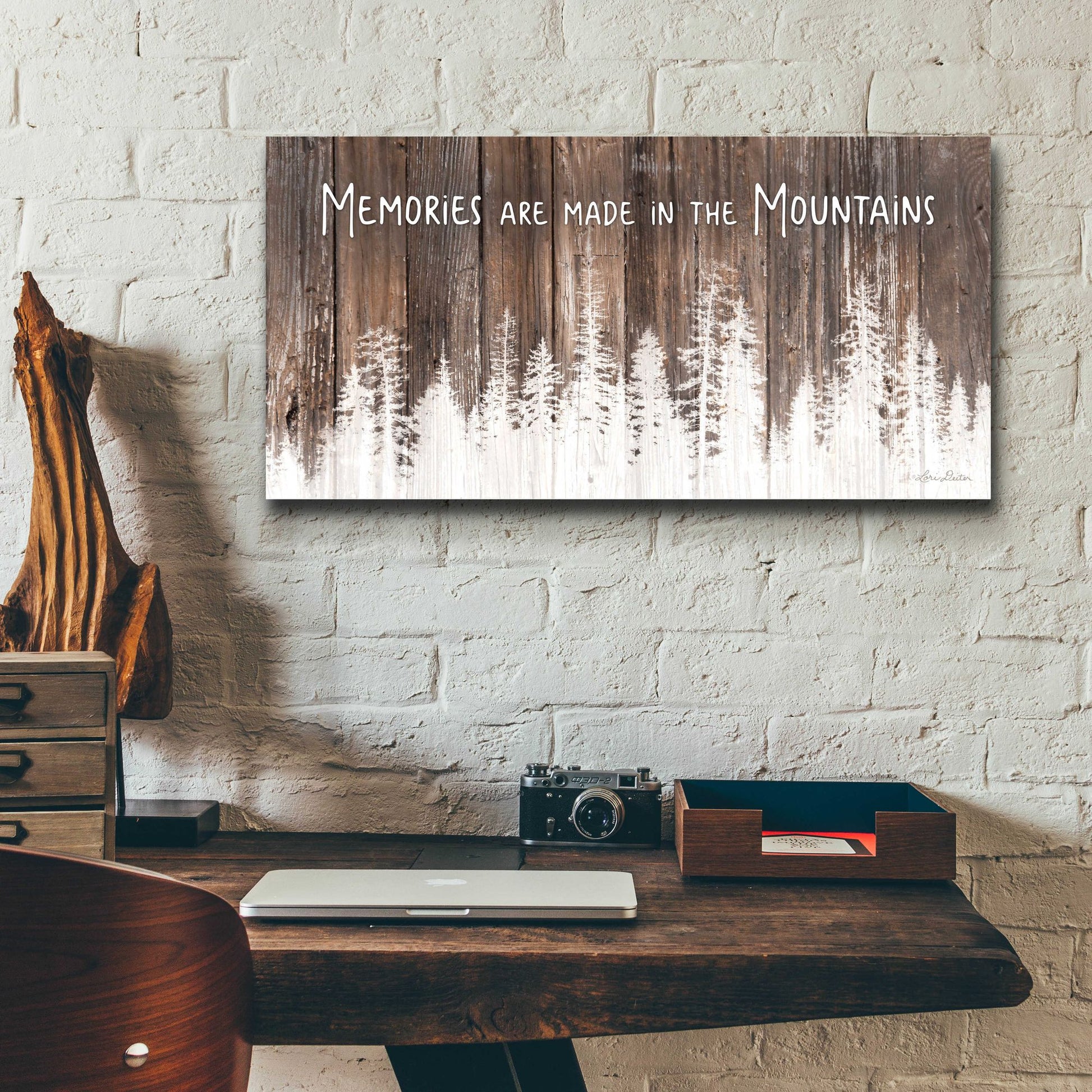 Epic Art 'Mountain Memories' by Lori Deiter Acrylic Glass Wall Art,24x12