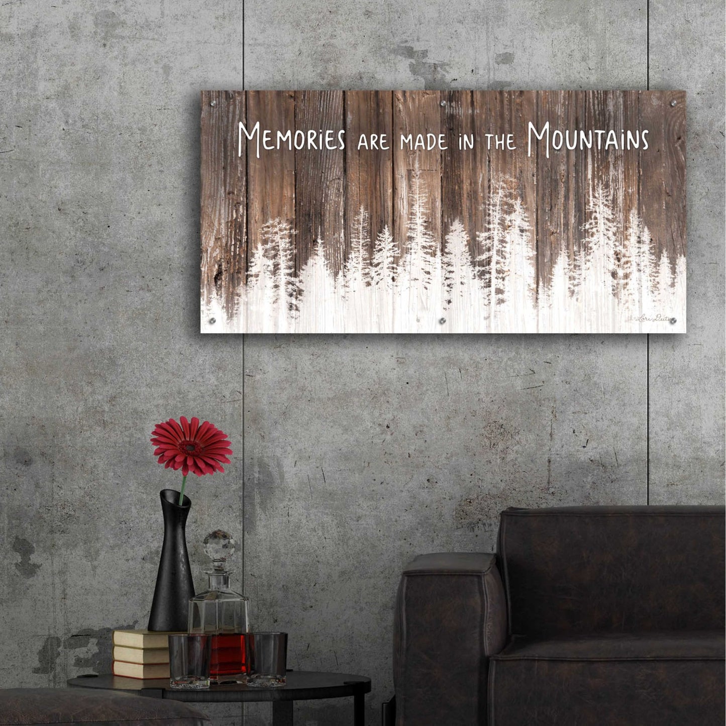 Epic Art 'Mountain Memories' by Lori Deiter Acrylic Glass Wall Art,48x24