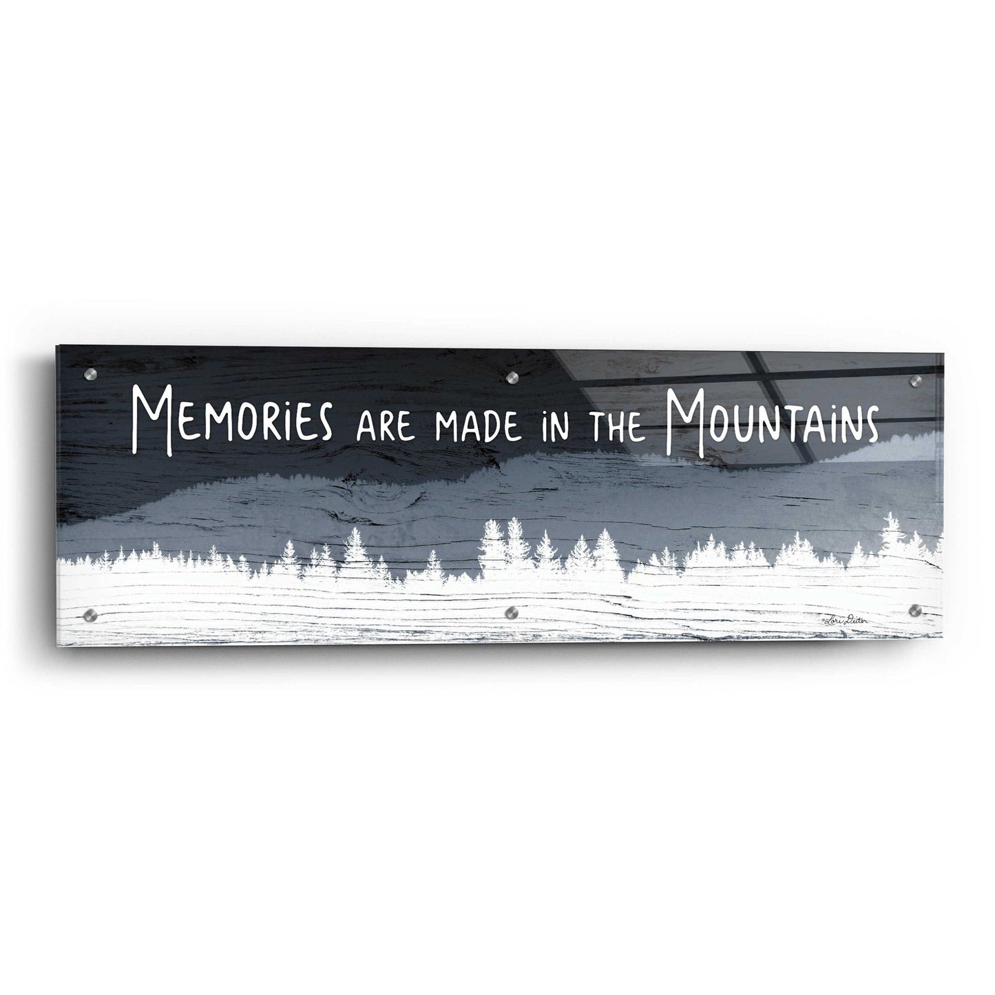 Epic Art 'Memories are Made in the Mountains' by Lori Deiter Acrylic Glass Wall Art,36x12