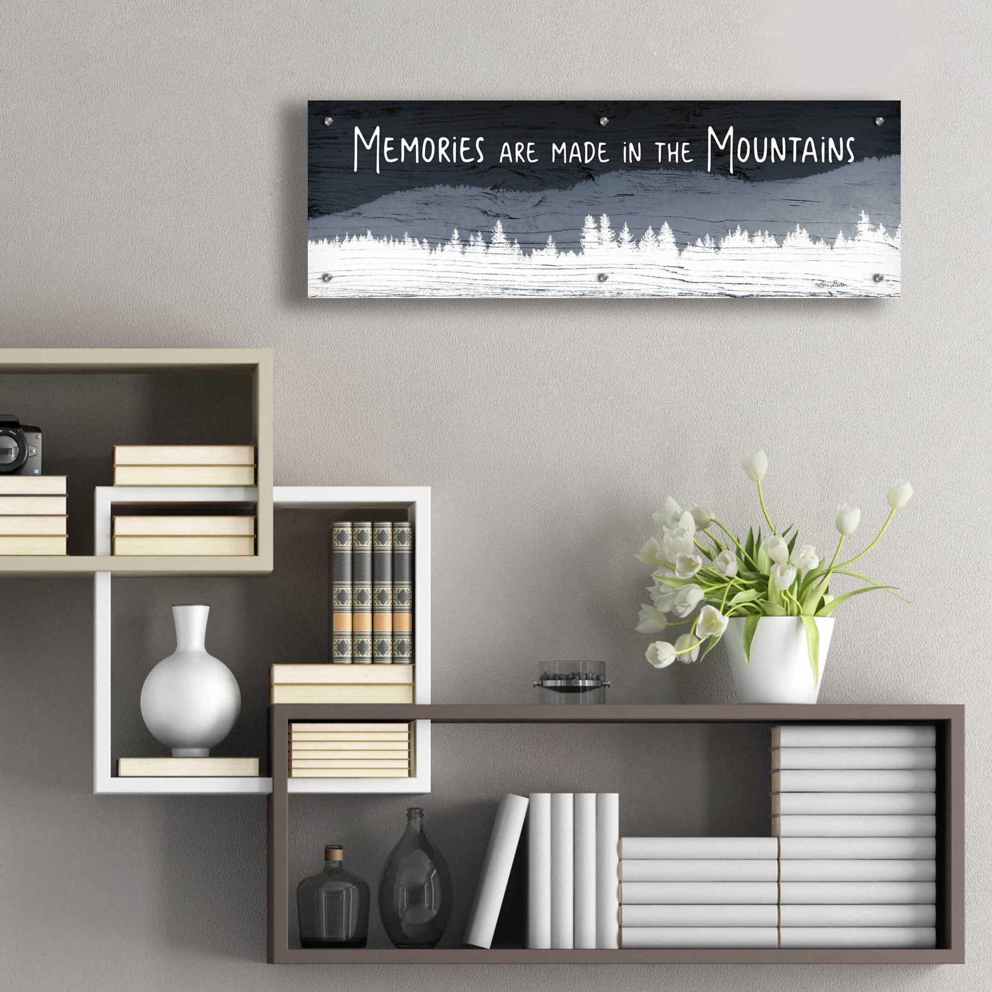 Epic Art 'Memories are Made in the Mountains' by Lori Deiter Acrylic Glass Wall Art,36x12