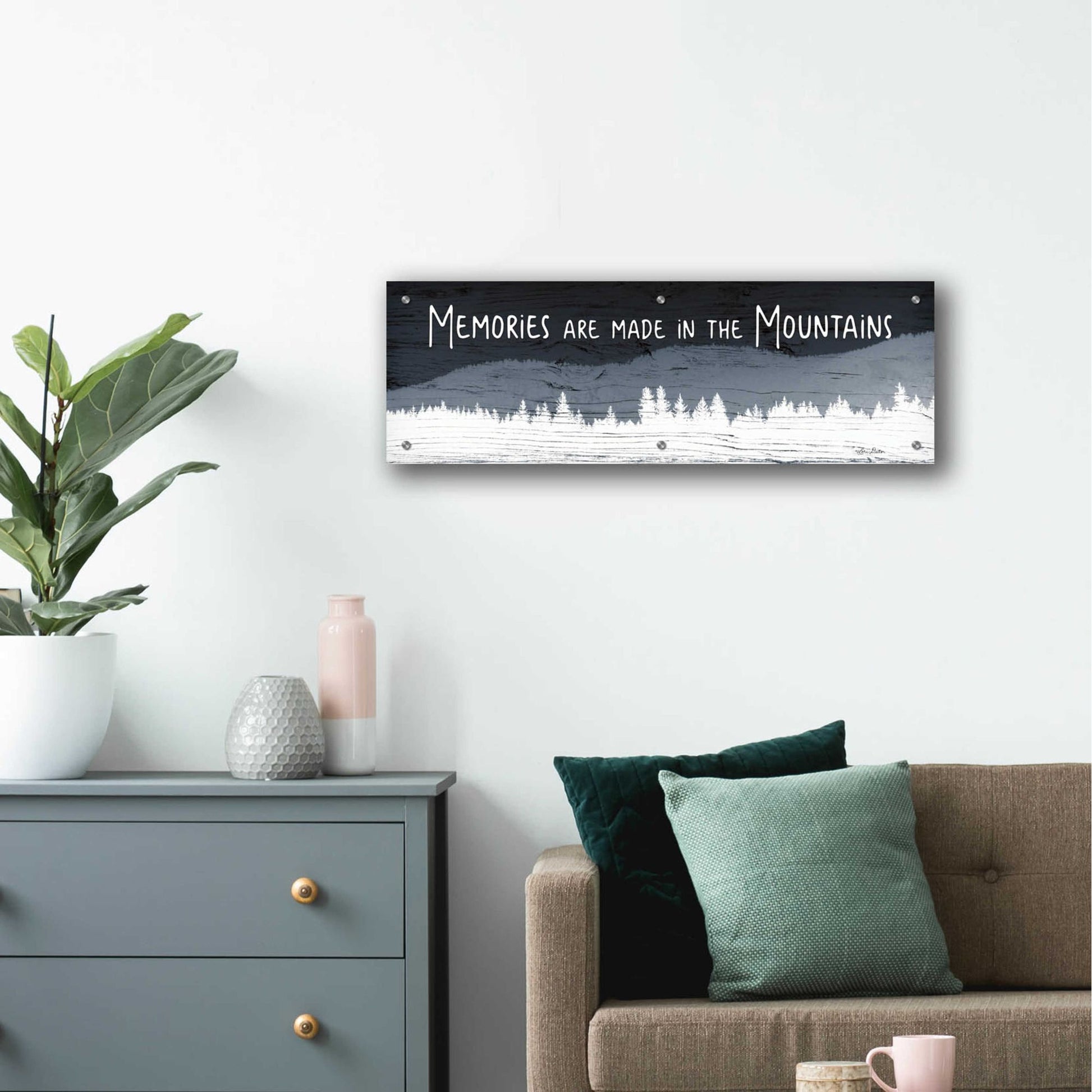 Epic Art 'Memories are Made in the Mountains' by Lori Deiter Acrylic Glass Wall Art,36x12