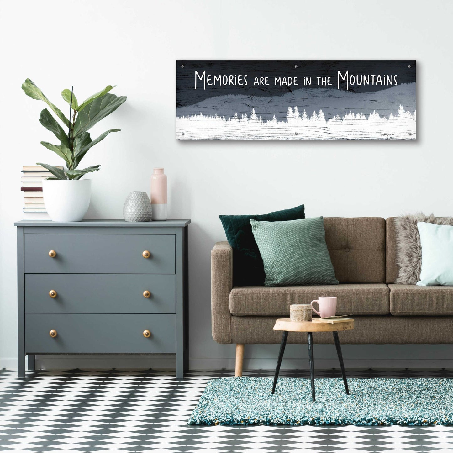 Epic Art 'Memories are Made in the Mountains' by Lori Deiter Acrylic Glass Wall Art,48x16