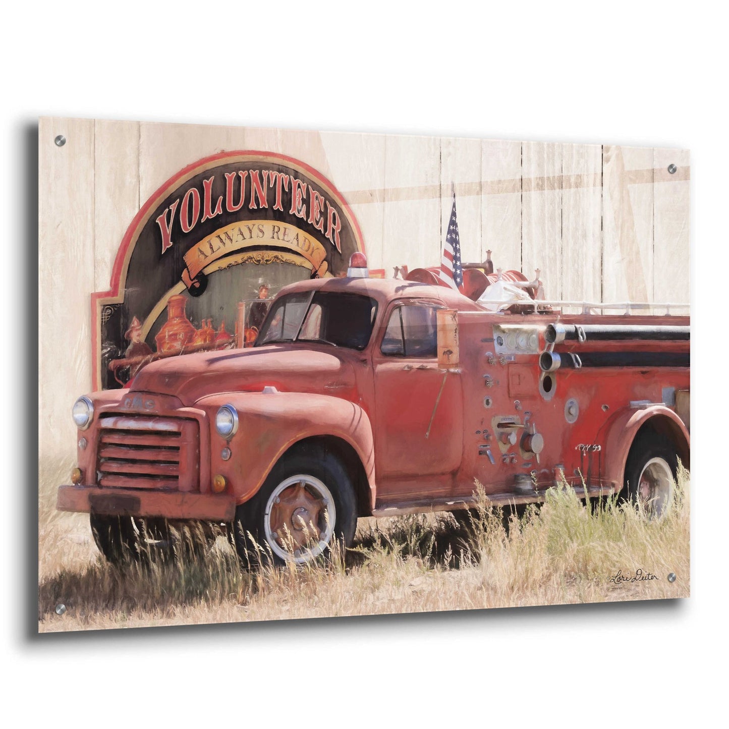 Epic Art 'Volunteer Firefighter' by Lori Deiter Acrylic Glass Wall Art,36x24