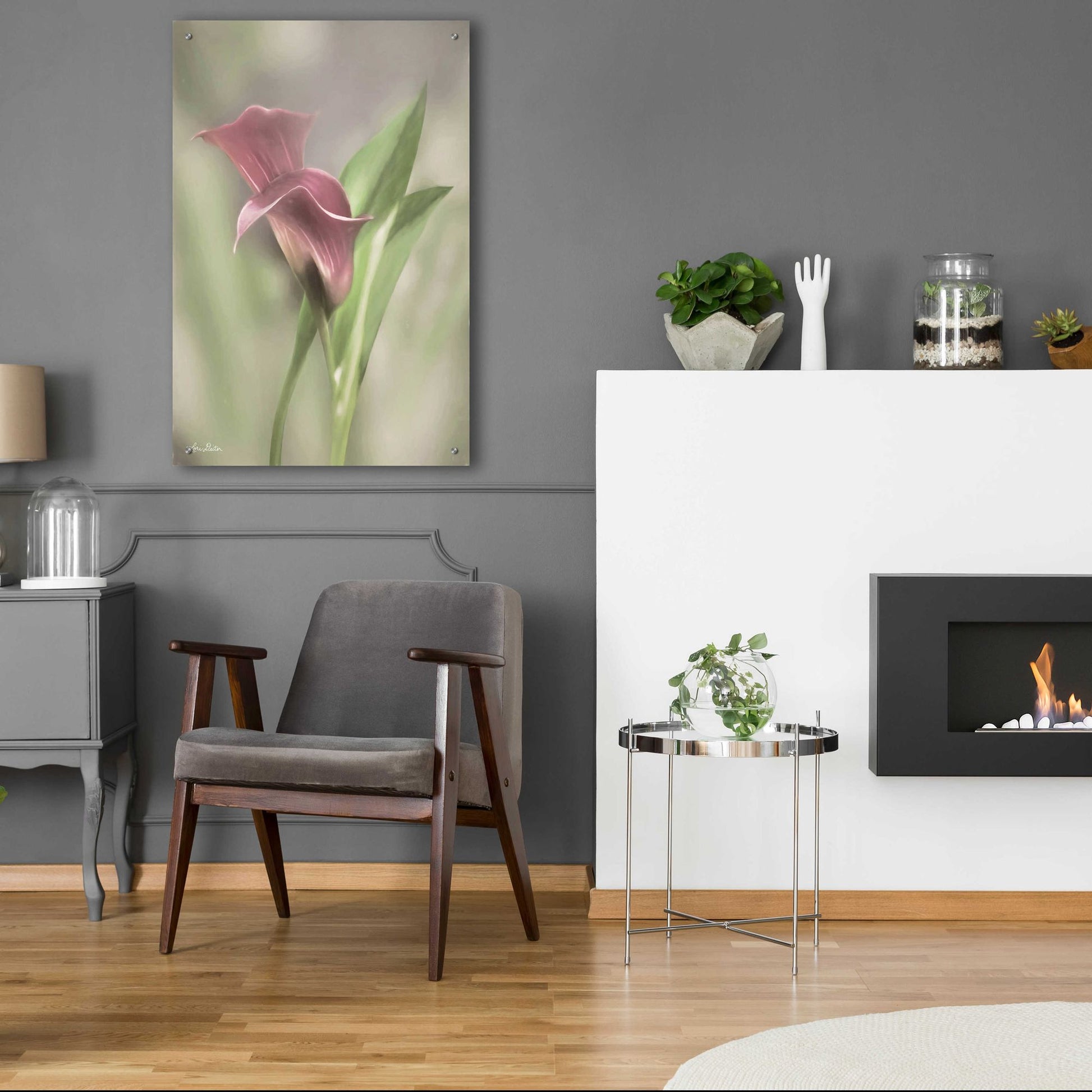 Epic Art 'Pink Calla Lily' by Lori Deiter Acrylic Glass Wall Art,24x36