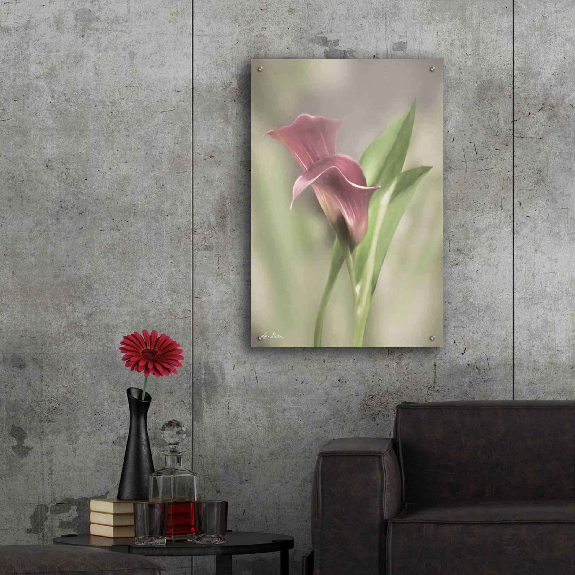 Epic Art 'Pink Calla Lily' by Lori Deiter Acrylic Glass Wall Art,24x36