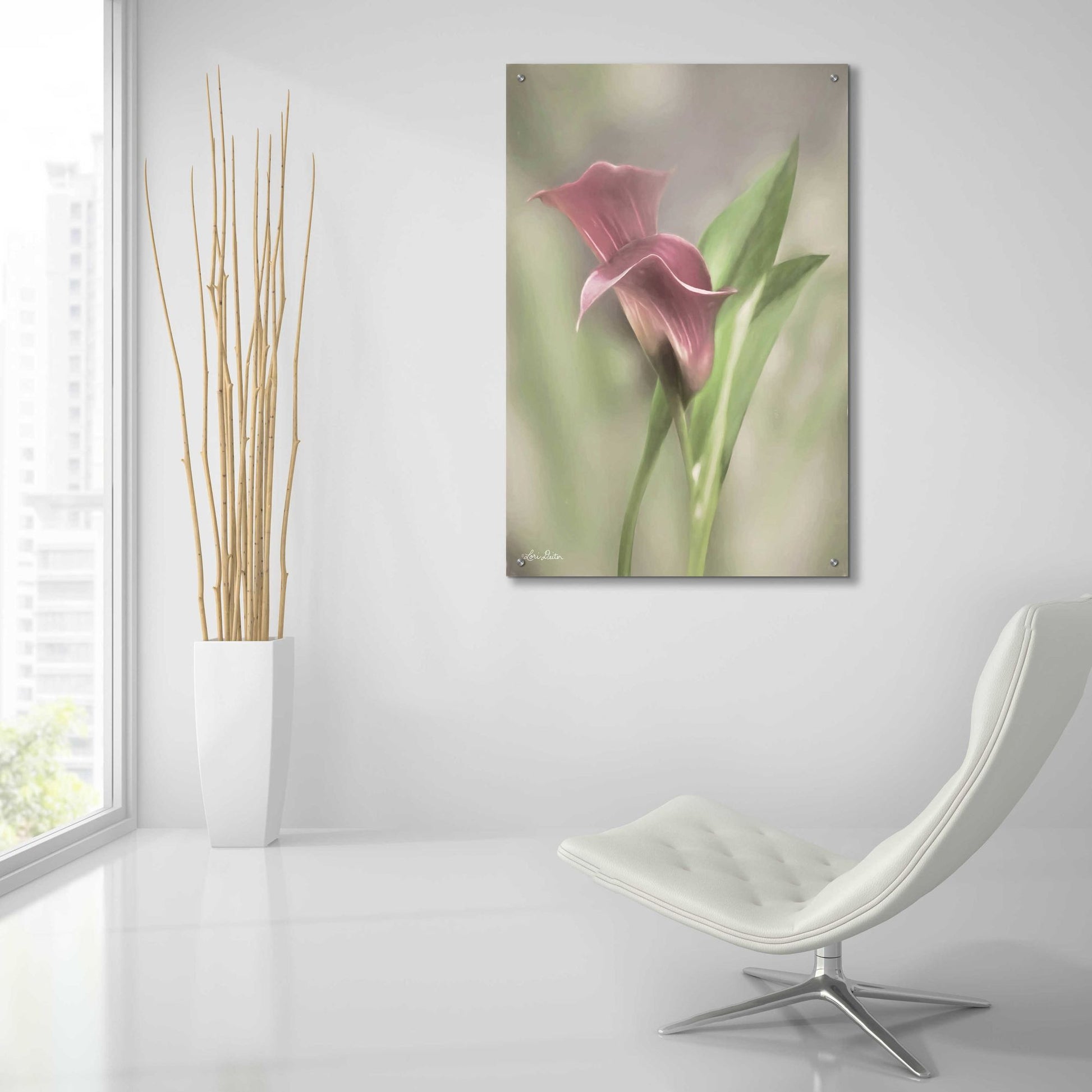 Epic Art 'Pink Calla Lily' by Lori Deiter Acrylic Glass Wall Art,24x36