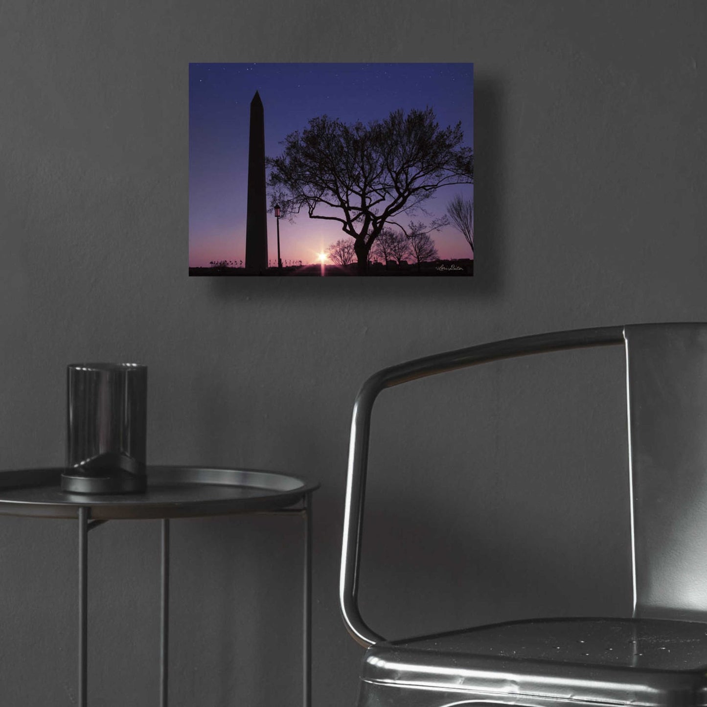 Epic Art 'Nightfall at the Washington Monument' by Lori Deiter Acrylic Glass Wall Art,16x12