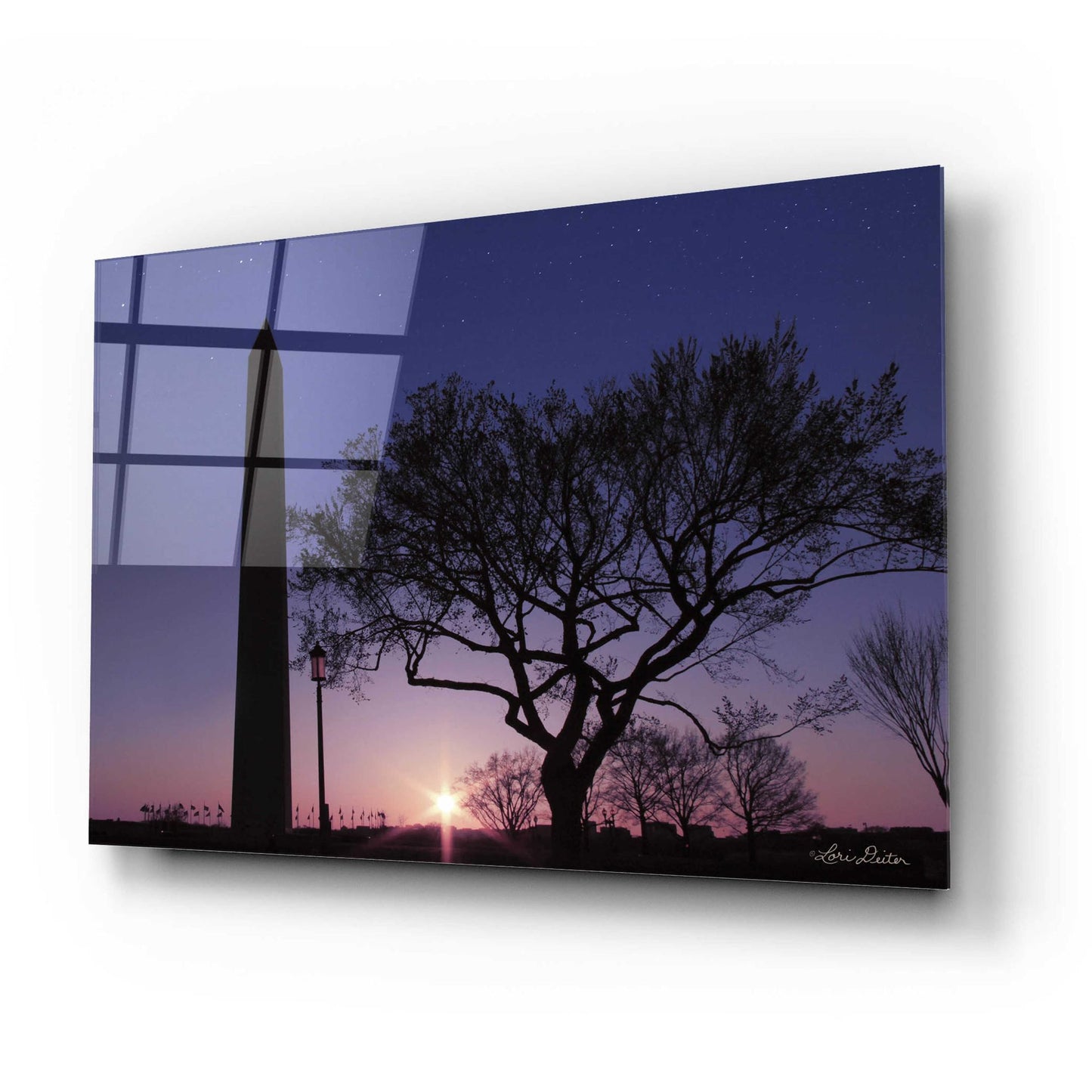 Epic Art 'Nightfall at the Washington Monument' by Lori Deiter Acrylic Glass Wall Art,24x16