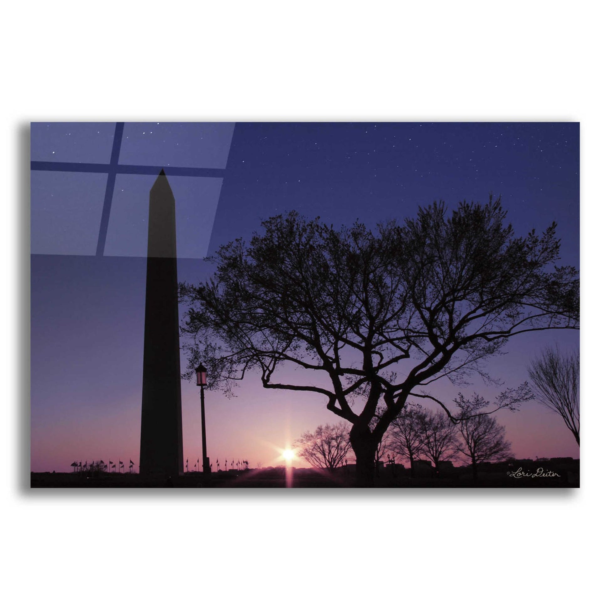 Epic Art 'Nightfall at the Washington Monument' by Lori Deiter Acrylic Glass Wall Art,24x16