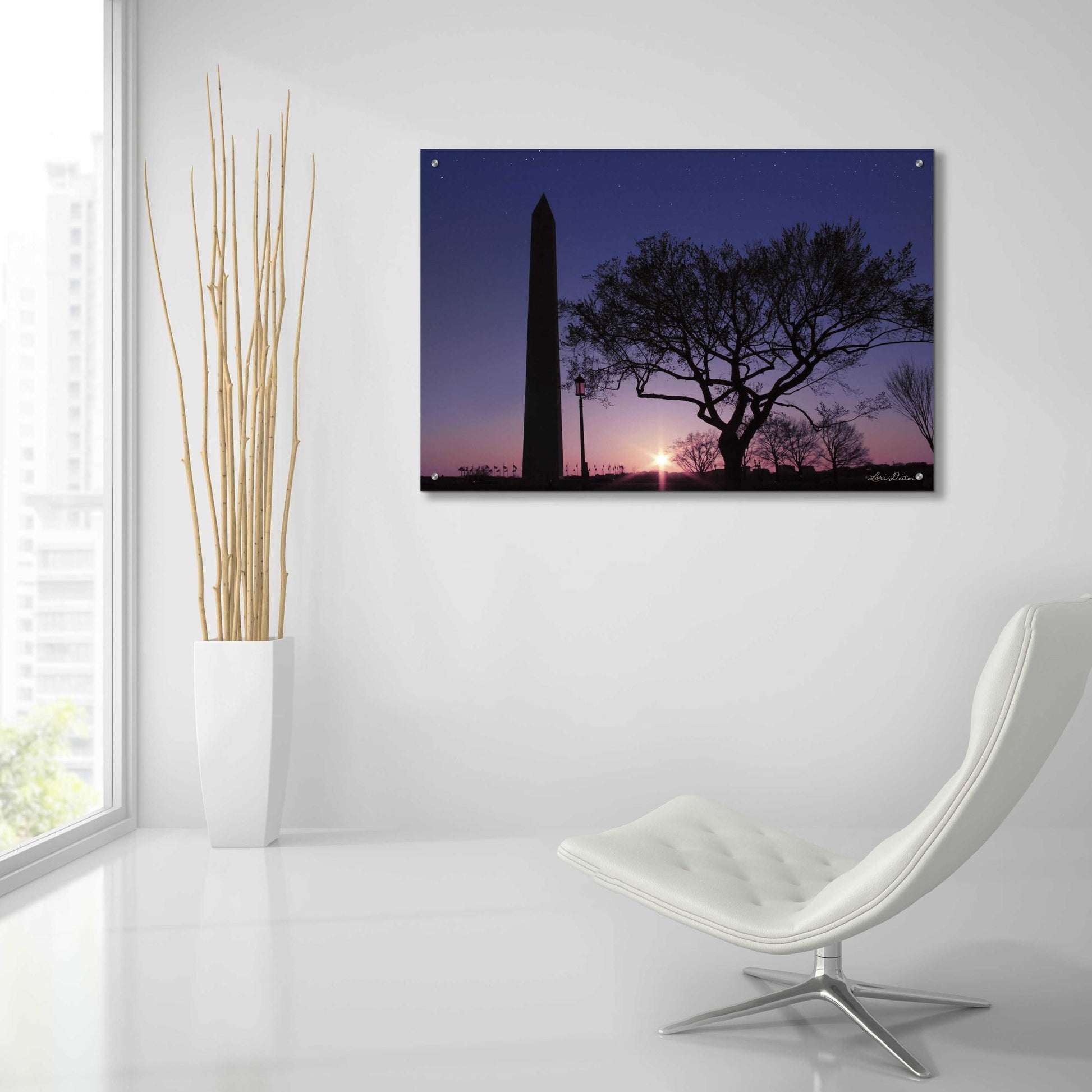 Epic Art 'Nightfall at the Washington Monument' by Lori Deiter Acrylic Glass Wall Art,36x24