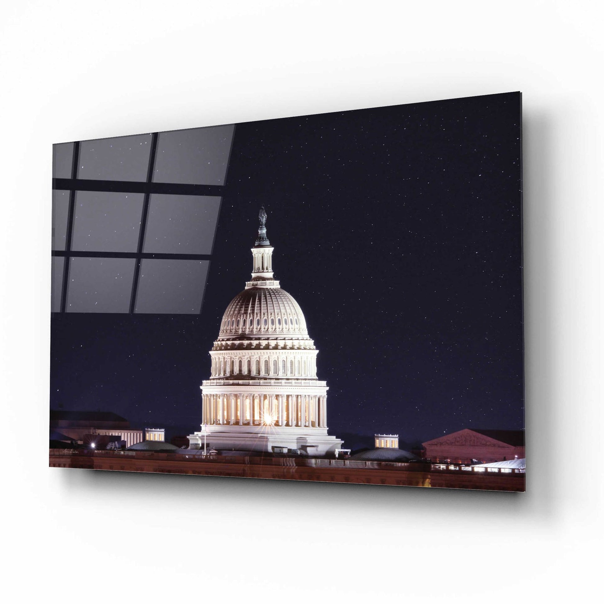 Epic Art 'US Capital at Night' by Lori Deiter Acrylic Glass Wall Art,16x12