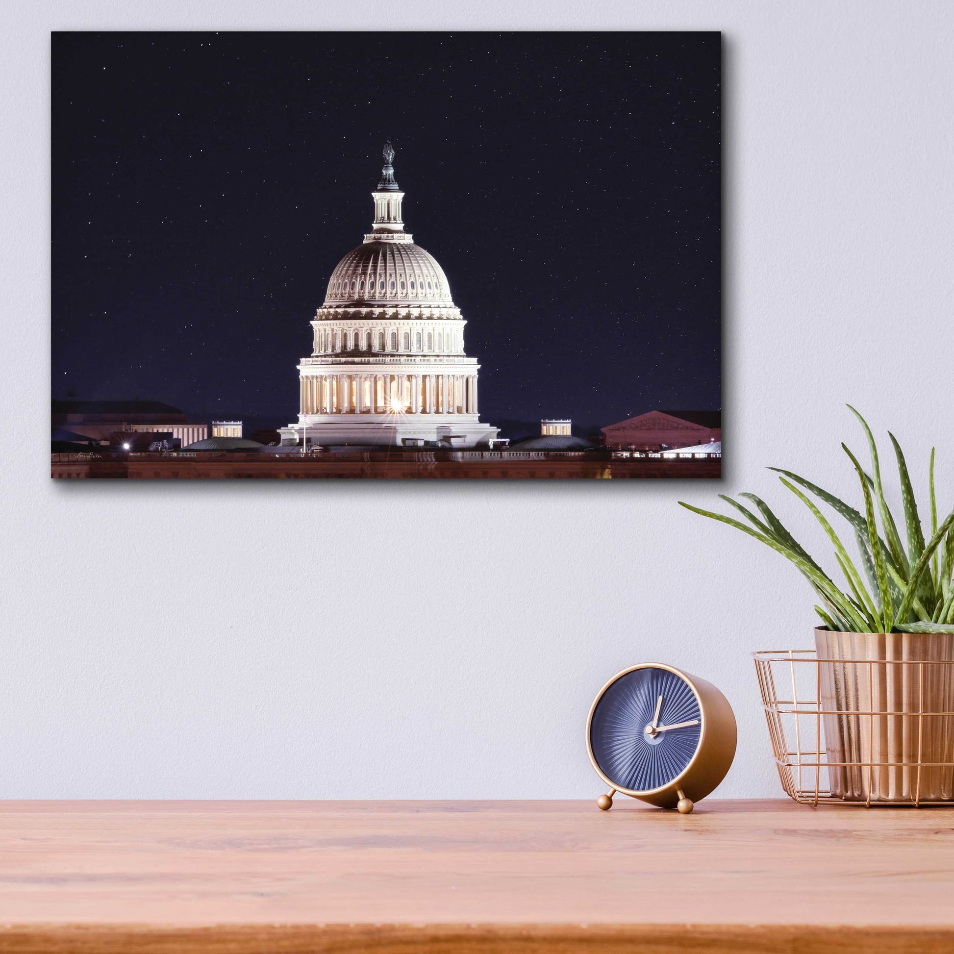 Epic Art 'US Capital at Night' by Lori Deiter Acrylic Glass Wall Art,16x12