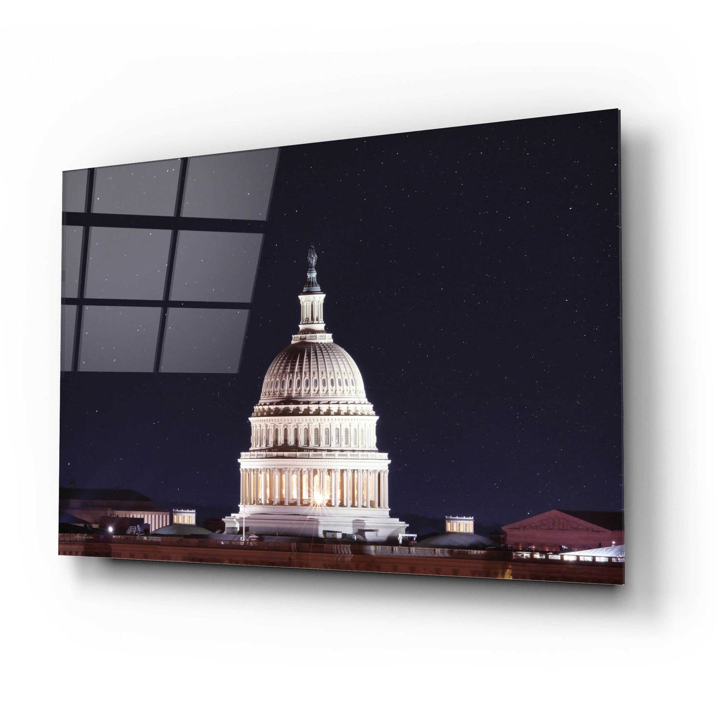 Epic Art 'US Capital at Night' by Lori Deiter Acrylic Glass Wall Art,24x16