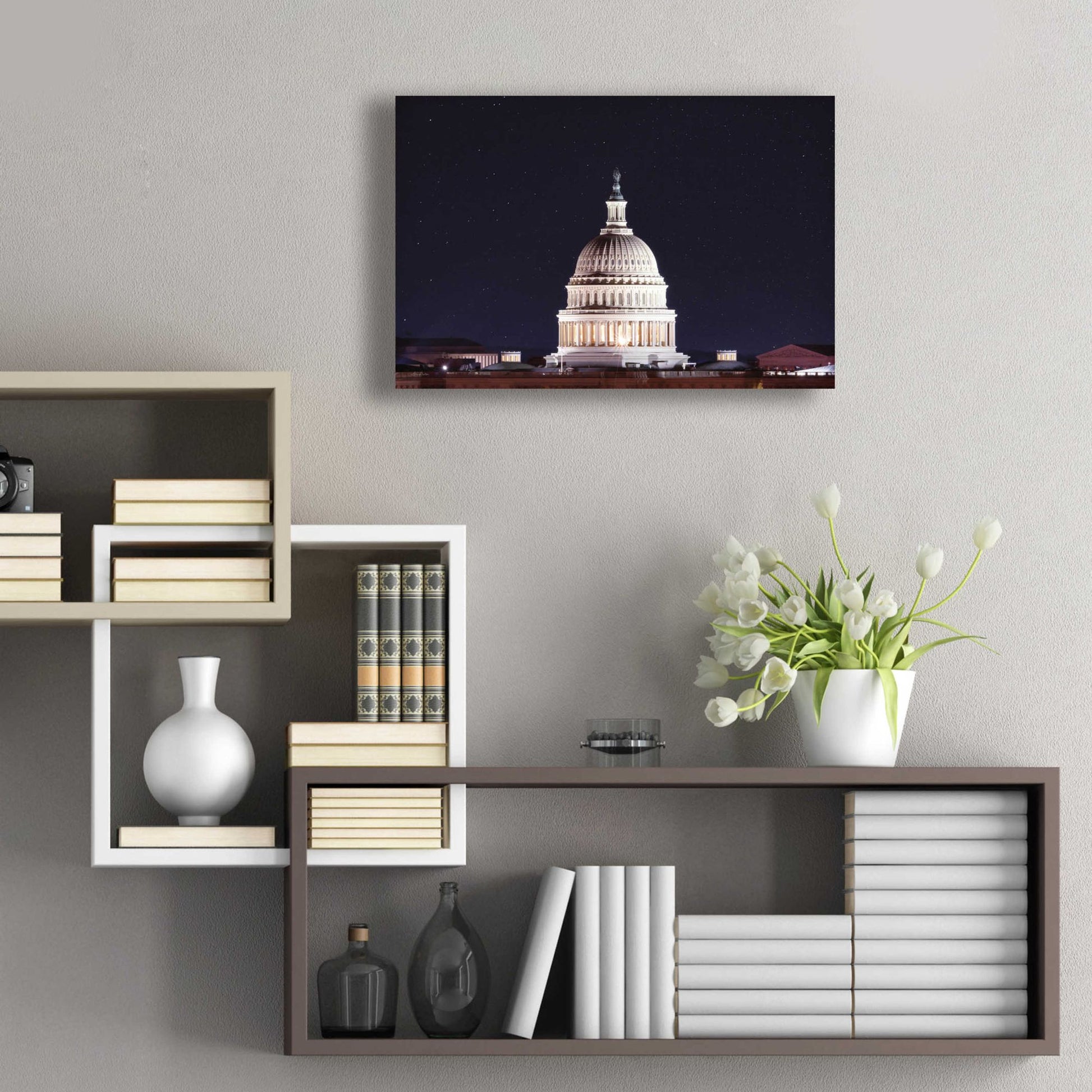 Epic Art 'US Capital at Night' by Lori Deiter Acrylic Glass Wall Art,24x16