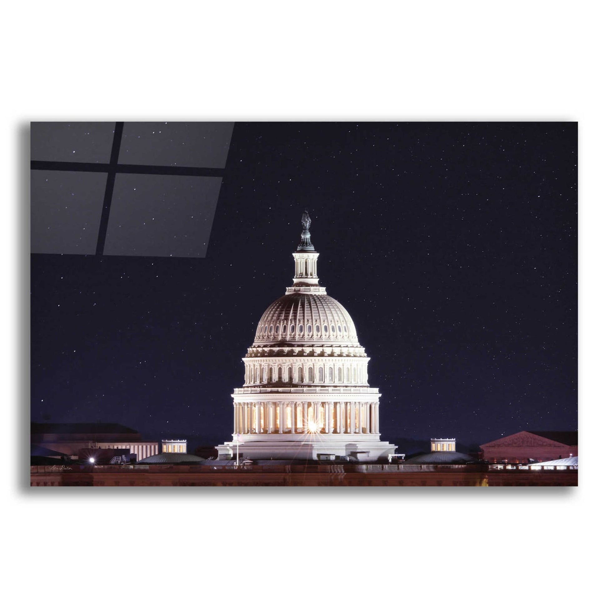 Epic Art 'US Capital at Night' by Lori Deiter Acrylic Glass Wall Art,24x16