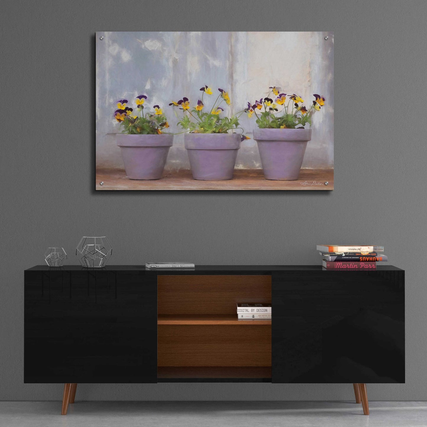 Epic Art 'Pansy Still Life I' by Lori Deiter Acrylic Glass Wall Art,36x24