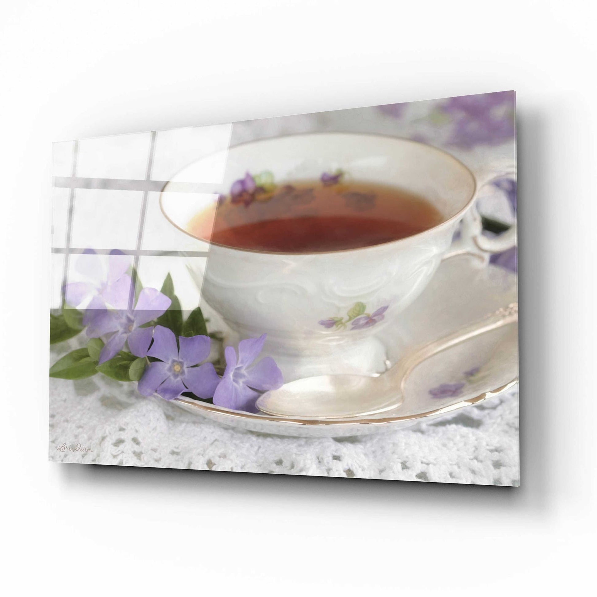 Epic Art 'Periwinkle and Tea' by Lori Deiter Acrylic Glass Wall Art,16x12