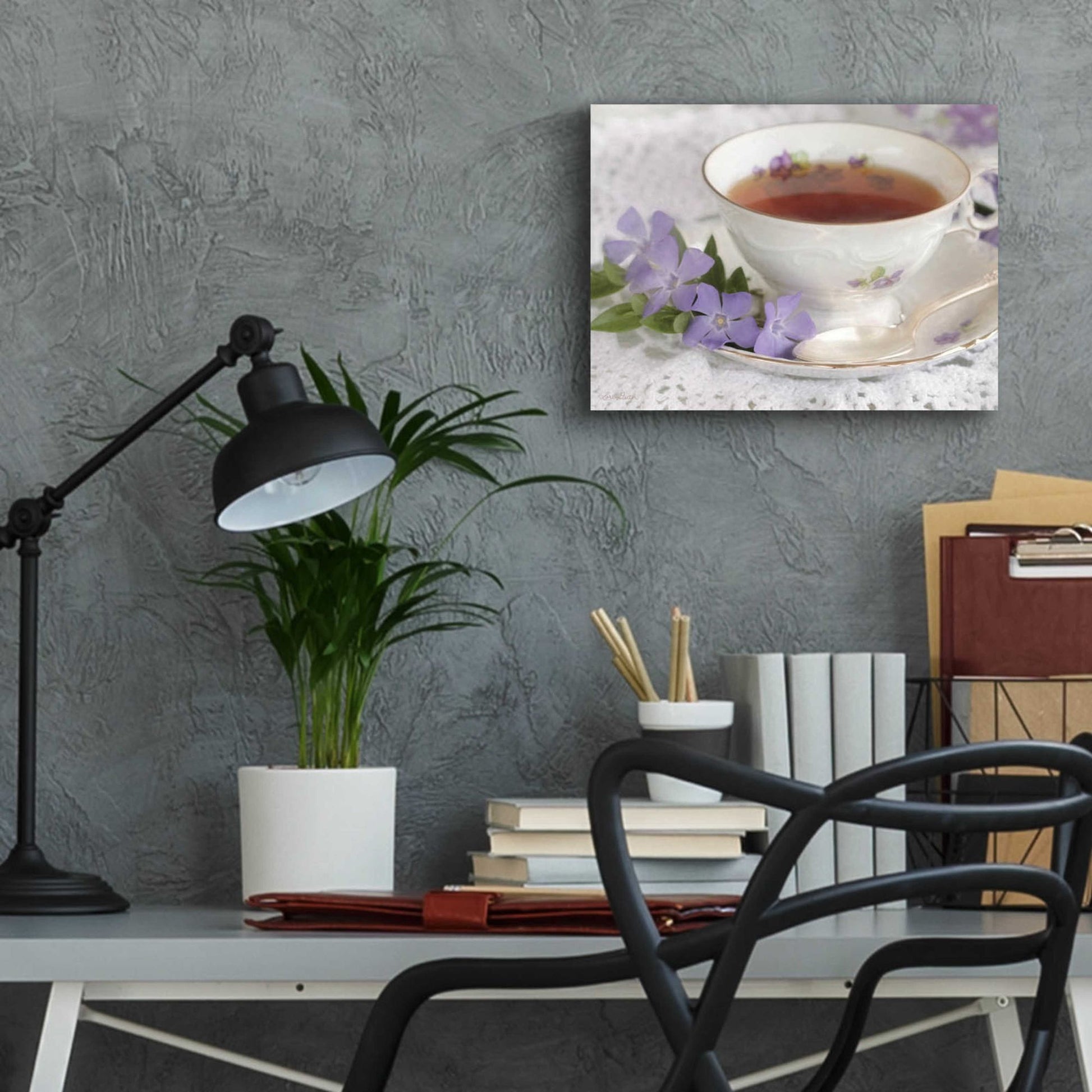 Epic Art 'Periwinkle and Tea' by Lori Deiter Acrylic Glass Wall Art,16x12