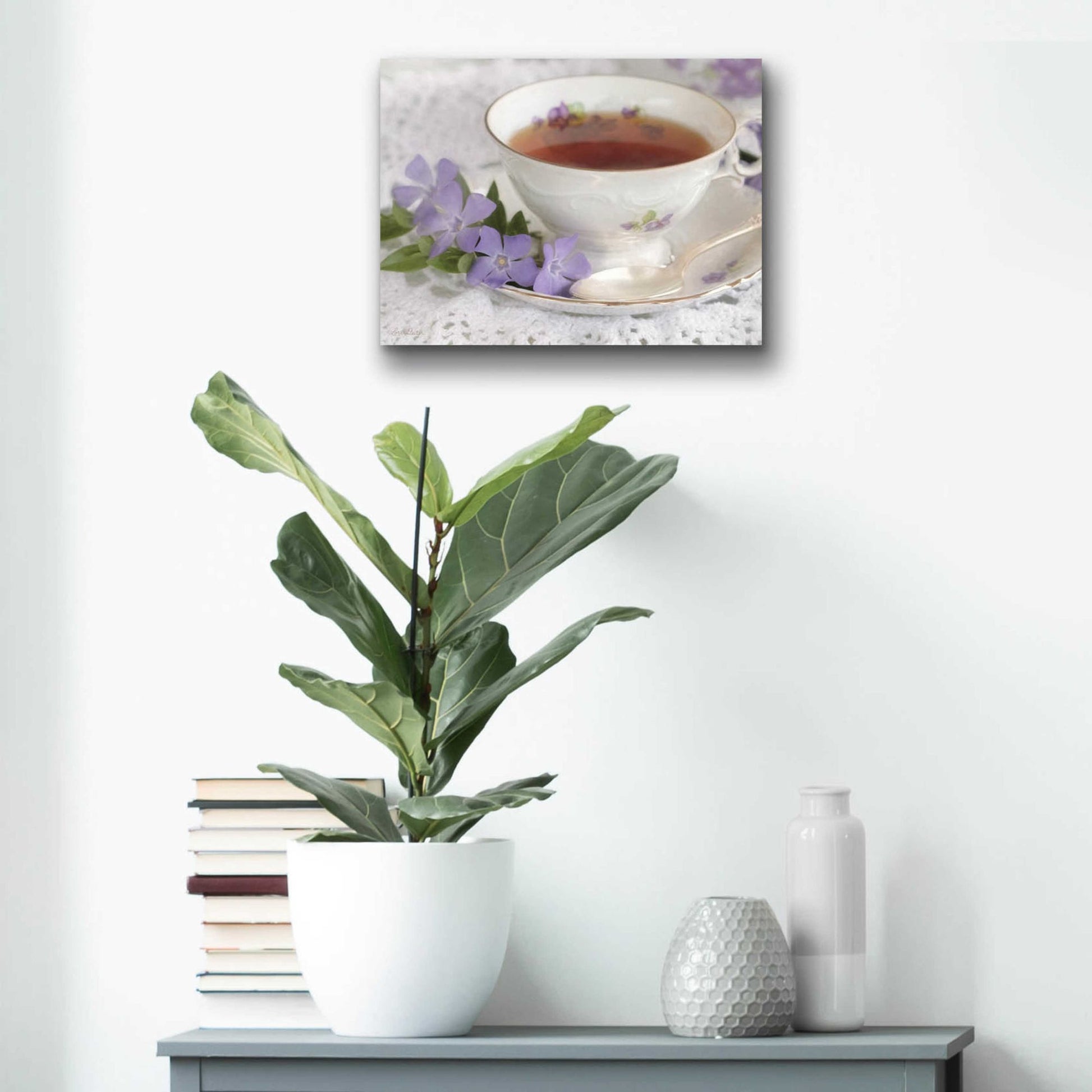 Epic Art 'Periwinkle and Tea' by Lori Deiter Acrylic Glass Wall Art,16x12