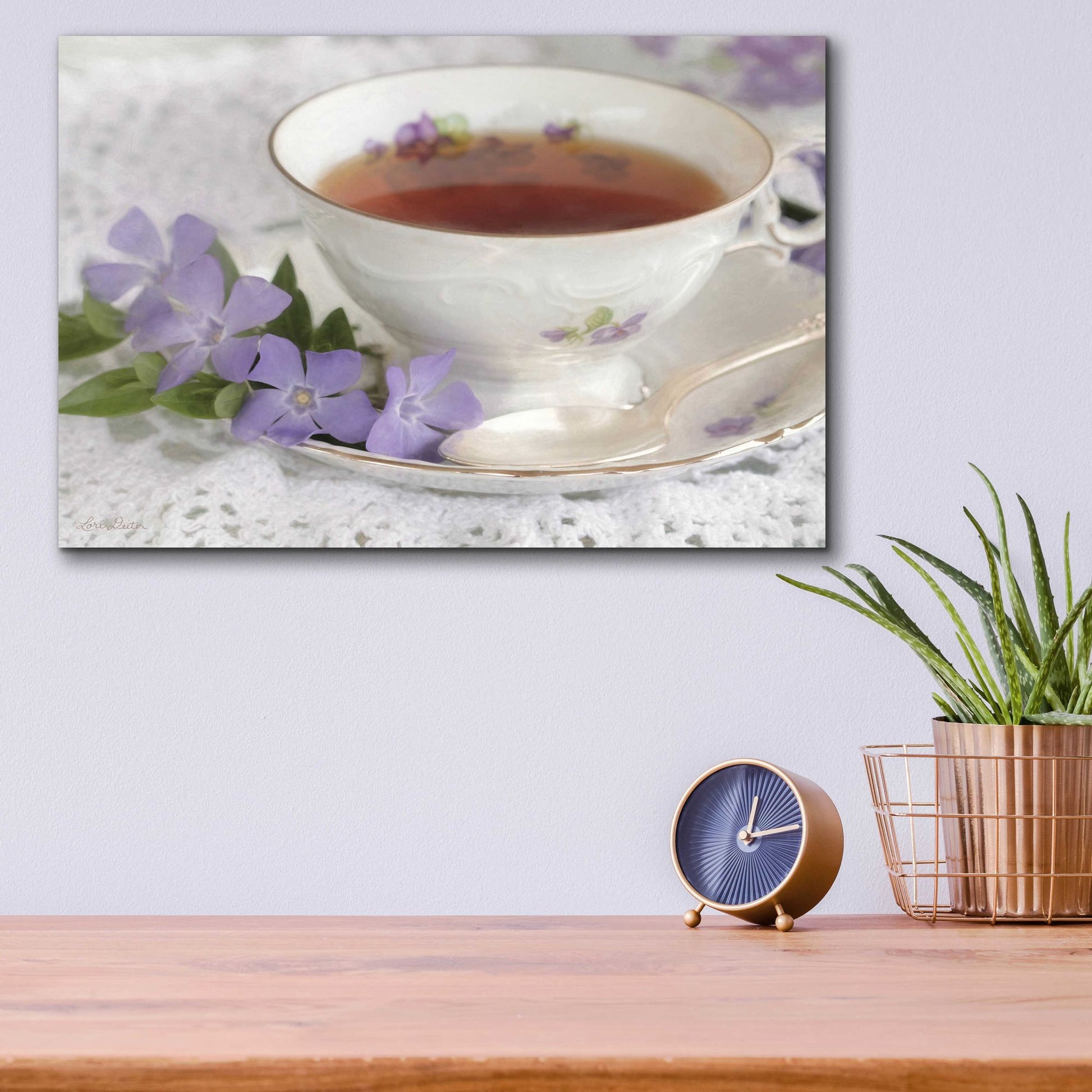 Epic Art 'Periwinkle and Tea' by Lori Deiter Acrylic Glass Wall Art,16x12