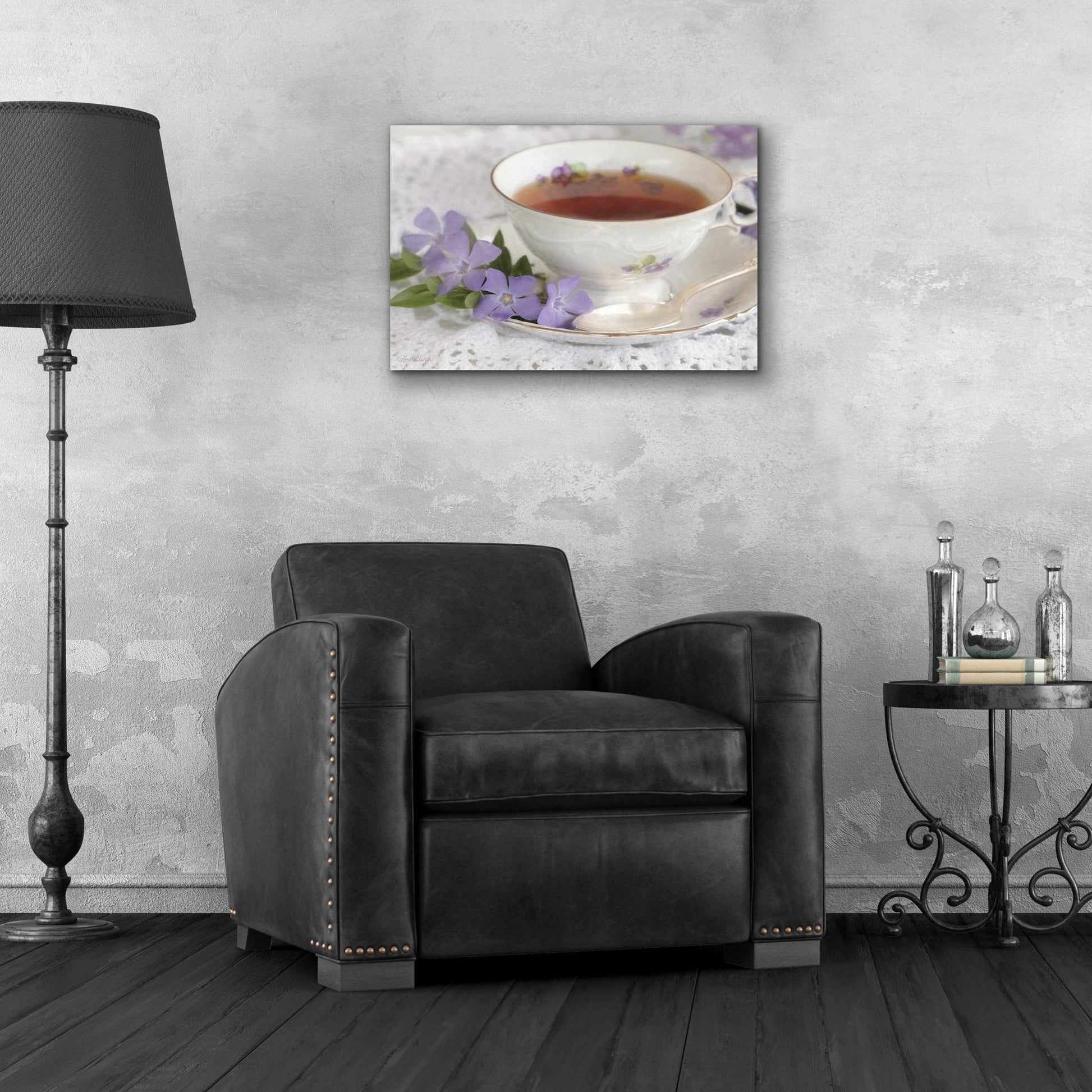 Epic Art 'Periwinkle and Tea' by Lori Deiter Acrylic Glass Wall Art,24x16