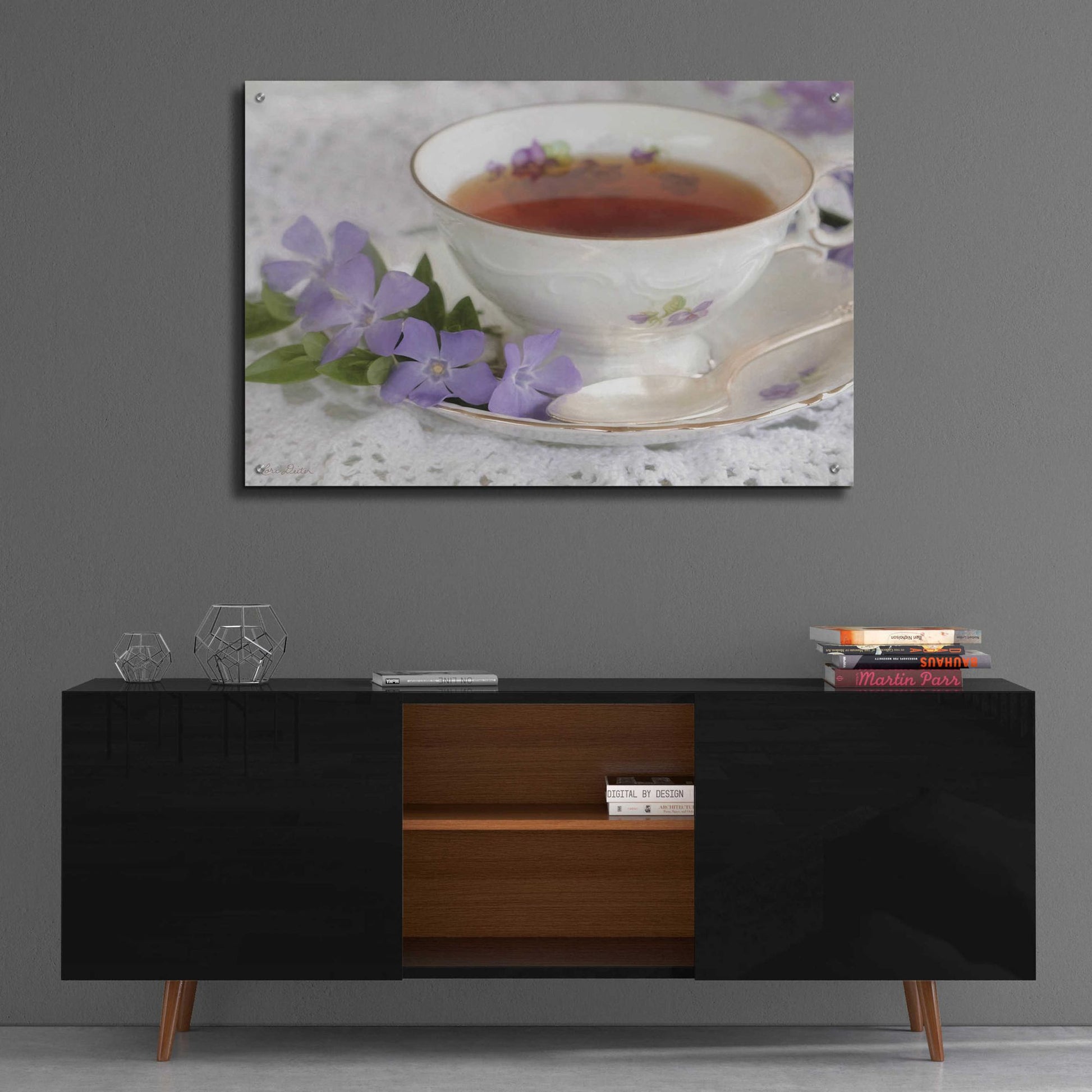 Epic Art 'Periwinkle and Tea' by Lori Deiter Acrylic Glass Wall Art,36x24