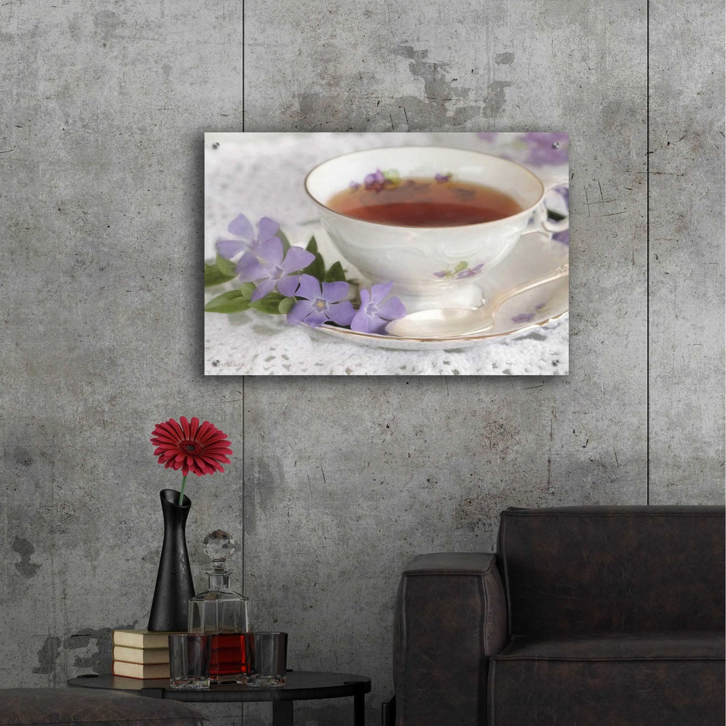 Epic Art 'Periwinkle and Tea' by Lori Deiter Acrylic Glass Wall Art,36x24