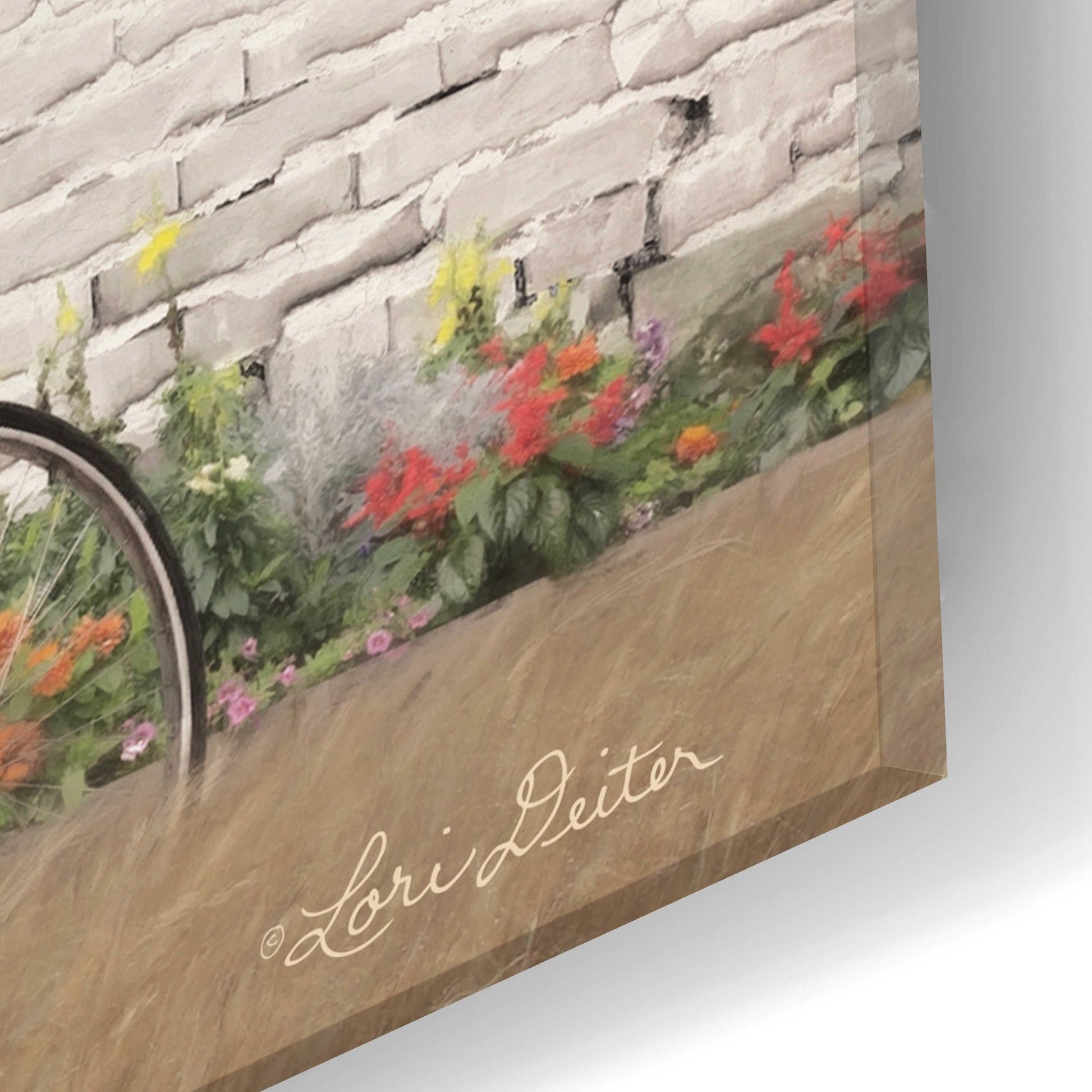 Epic Art 'Fall Market with Bike' by Lori Deiter Acrylic Glass Wall Art,24x12