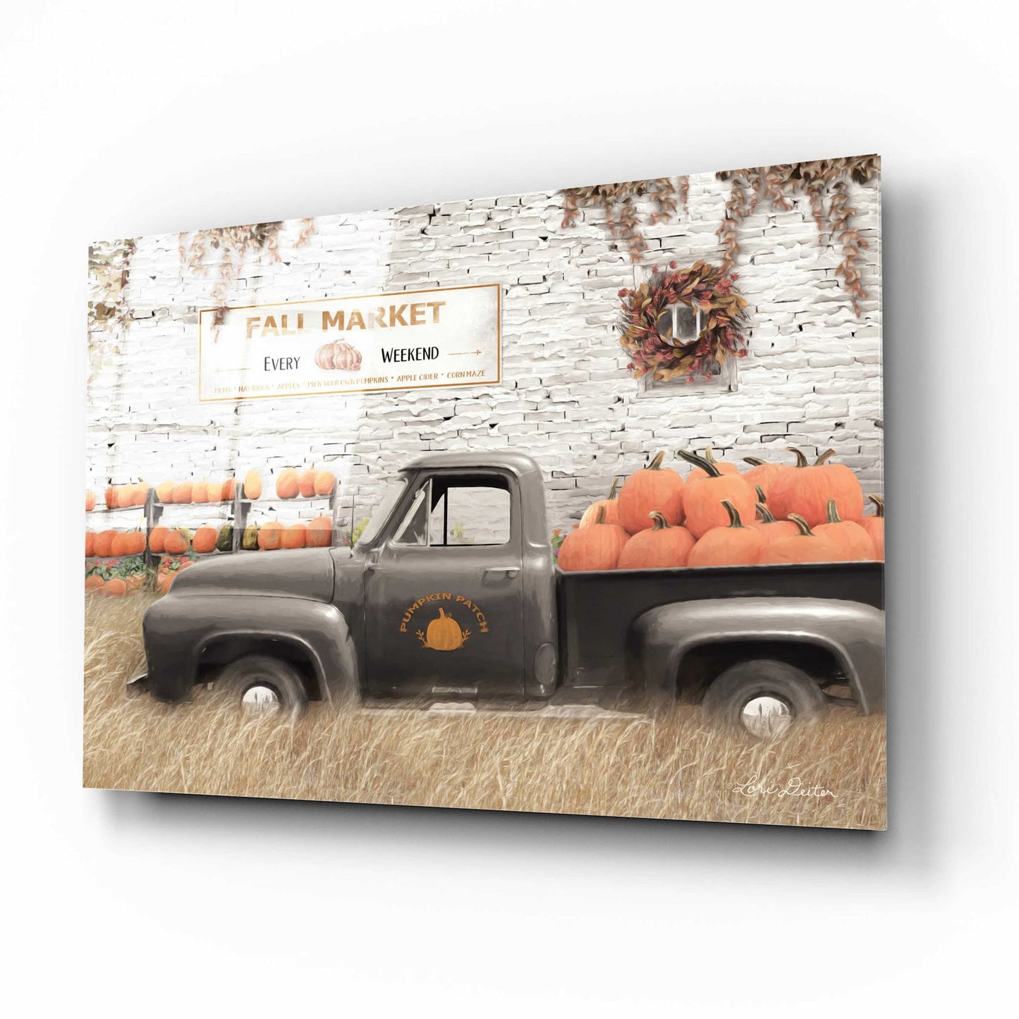 Epic Art 'Fall Pumpkin Market' by Lori Deiter Acrylic Glass Wall Art,16x12