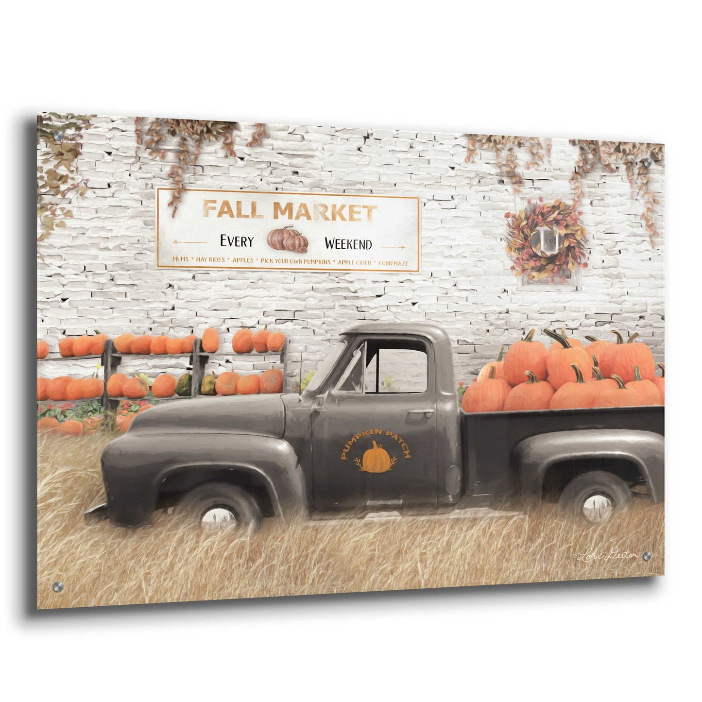 Epic Art 'Fall Pumpkin Market' by Lori Deiter Acrylic Glass Wall Art,36x24