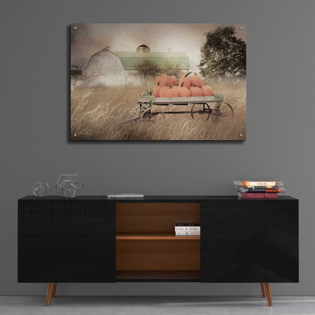 Epic Art 'Pumpkin Harvest Barn' by Lori Deiter Acrylic Glass Wall Art,36x24