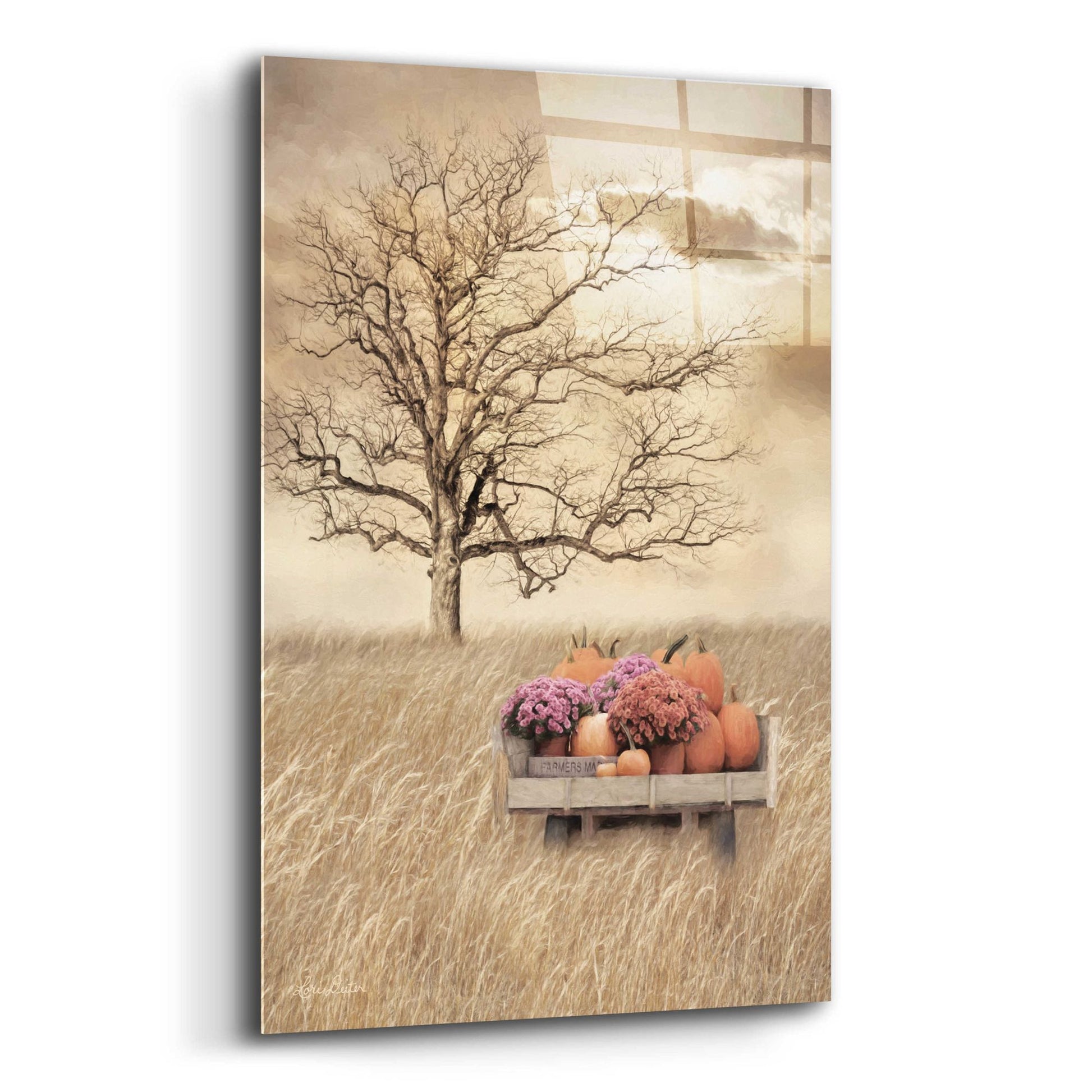 Epic Art 'Fall Wagon' by Lori Deiter Acrylic Glass Wall Art,12x16