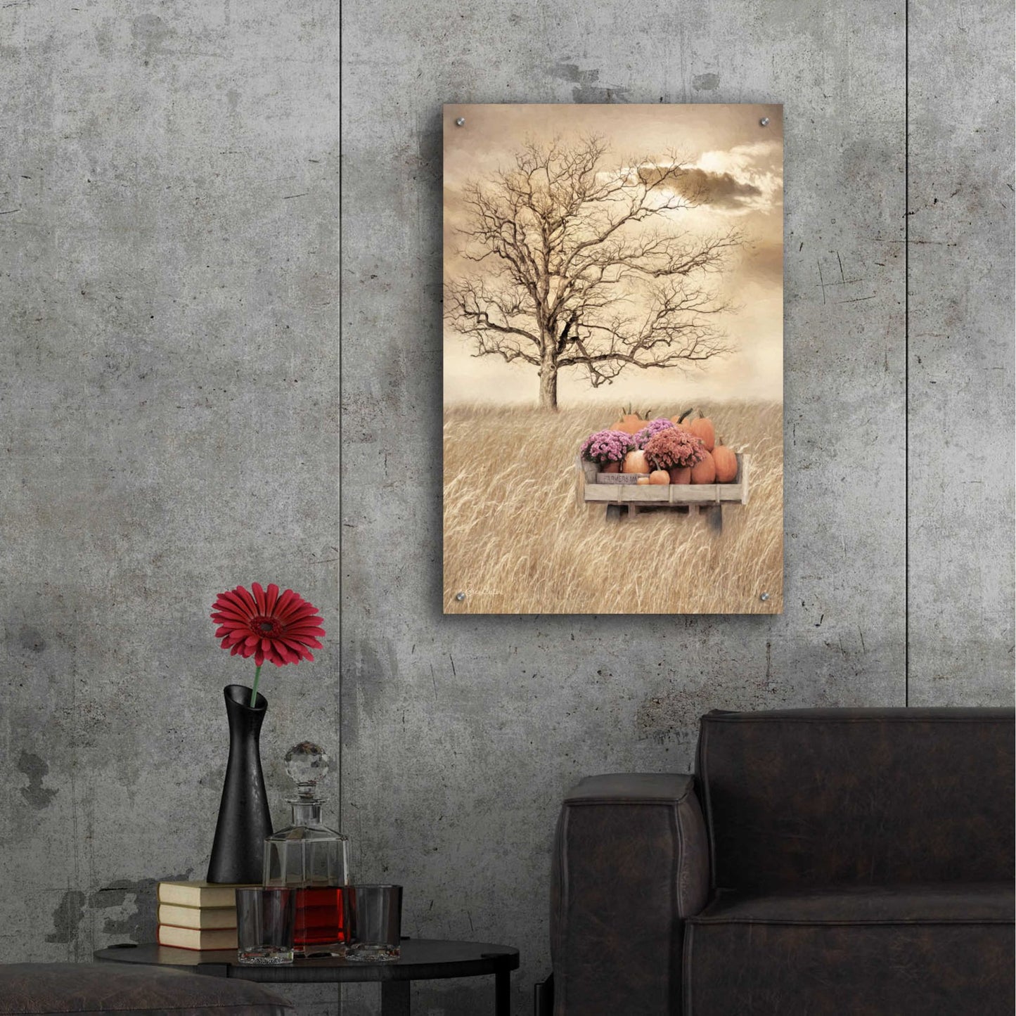 Epic Art 'Fall Wagon' by Lori Deiter Acrylic Glass Wall Art,24x36