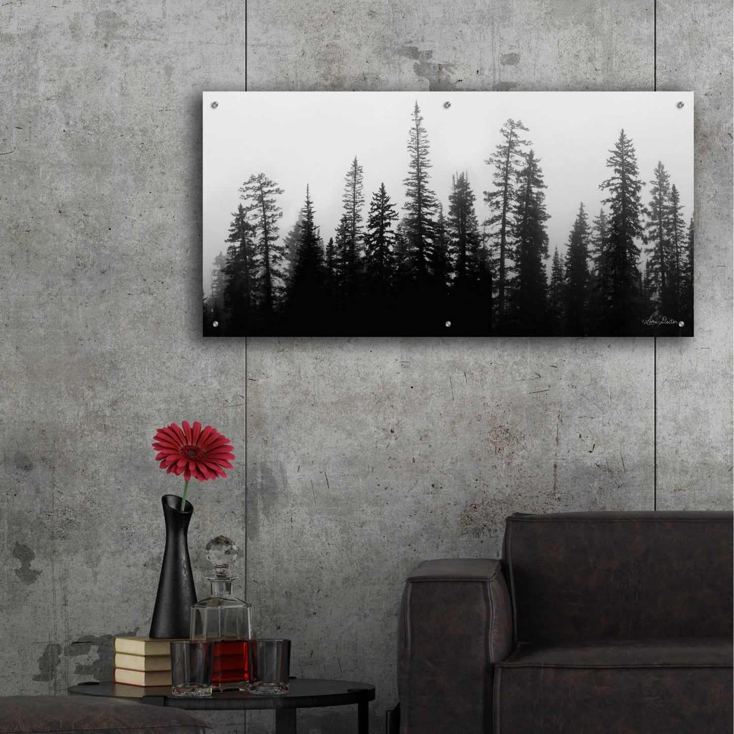 Epic Art 'Rocky's Trees' by Lori Deiter Acrylic Glass Wall Art,48x24