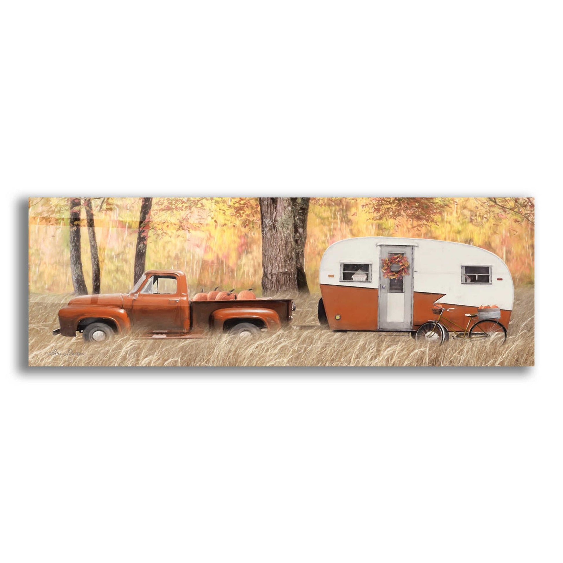 Epic Art 'Fall Camping with bike' by Lori Deiter Acrylic Glass Wall Art,2:1