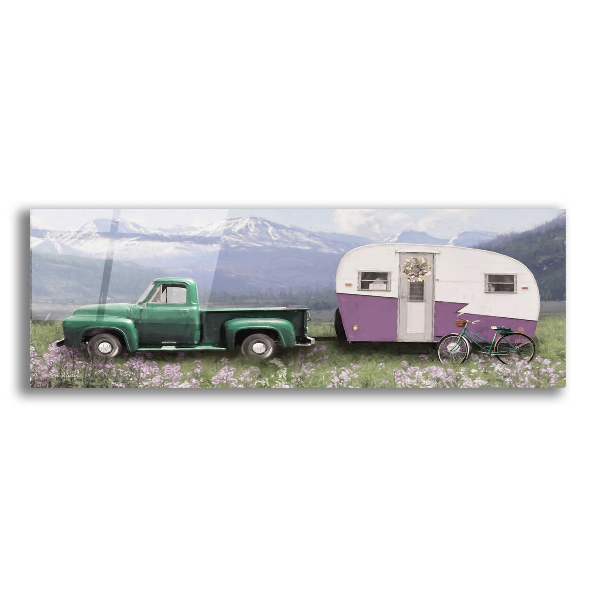 Epic Art 'Spring Camping with Bike' by Lori Deiter Acrylic Glass Wall Art,2:1