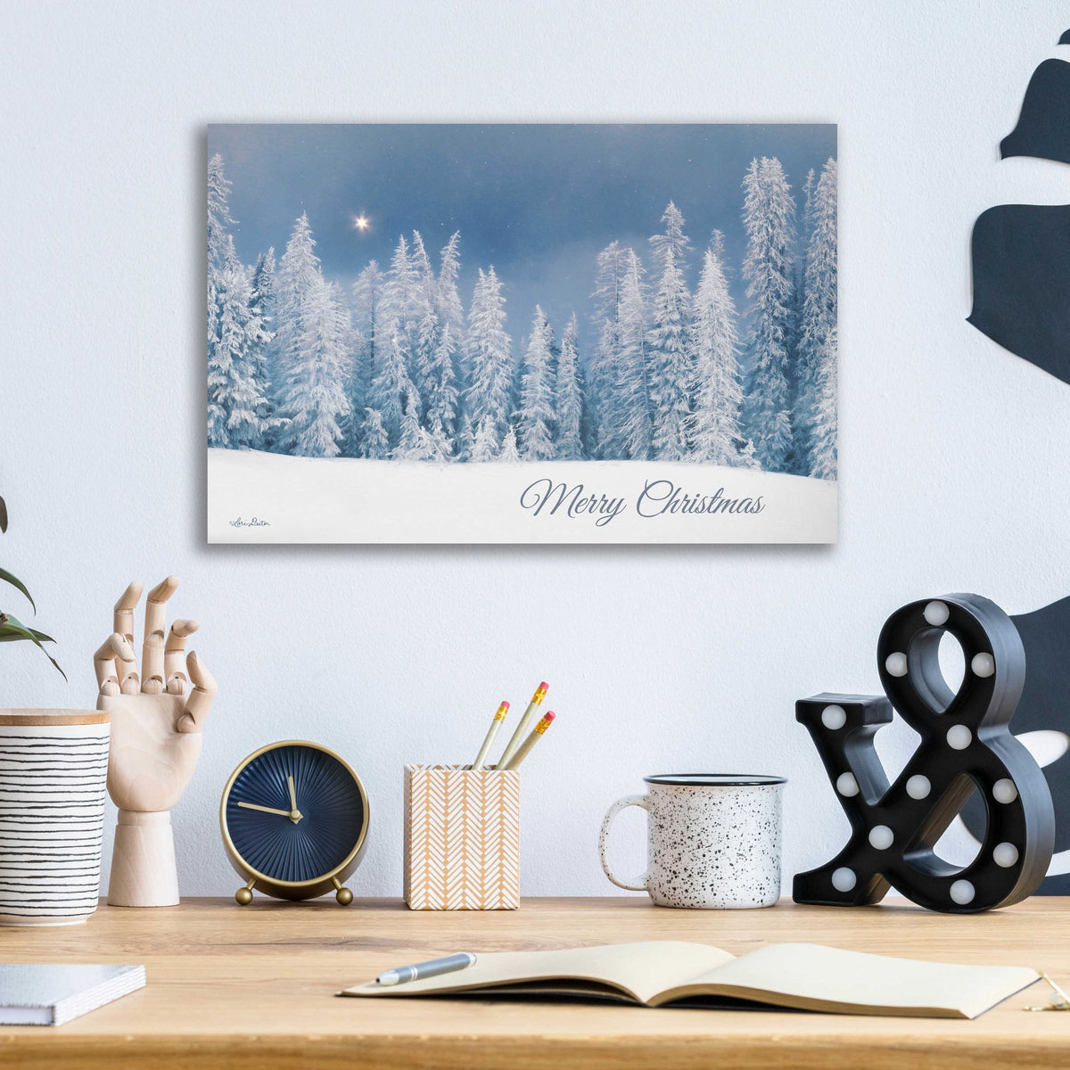 Epic Art 'Lava Mountain Merry Christmas' by Lori Deiter Acrylic Glass Wall Art,16x12