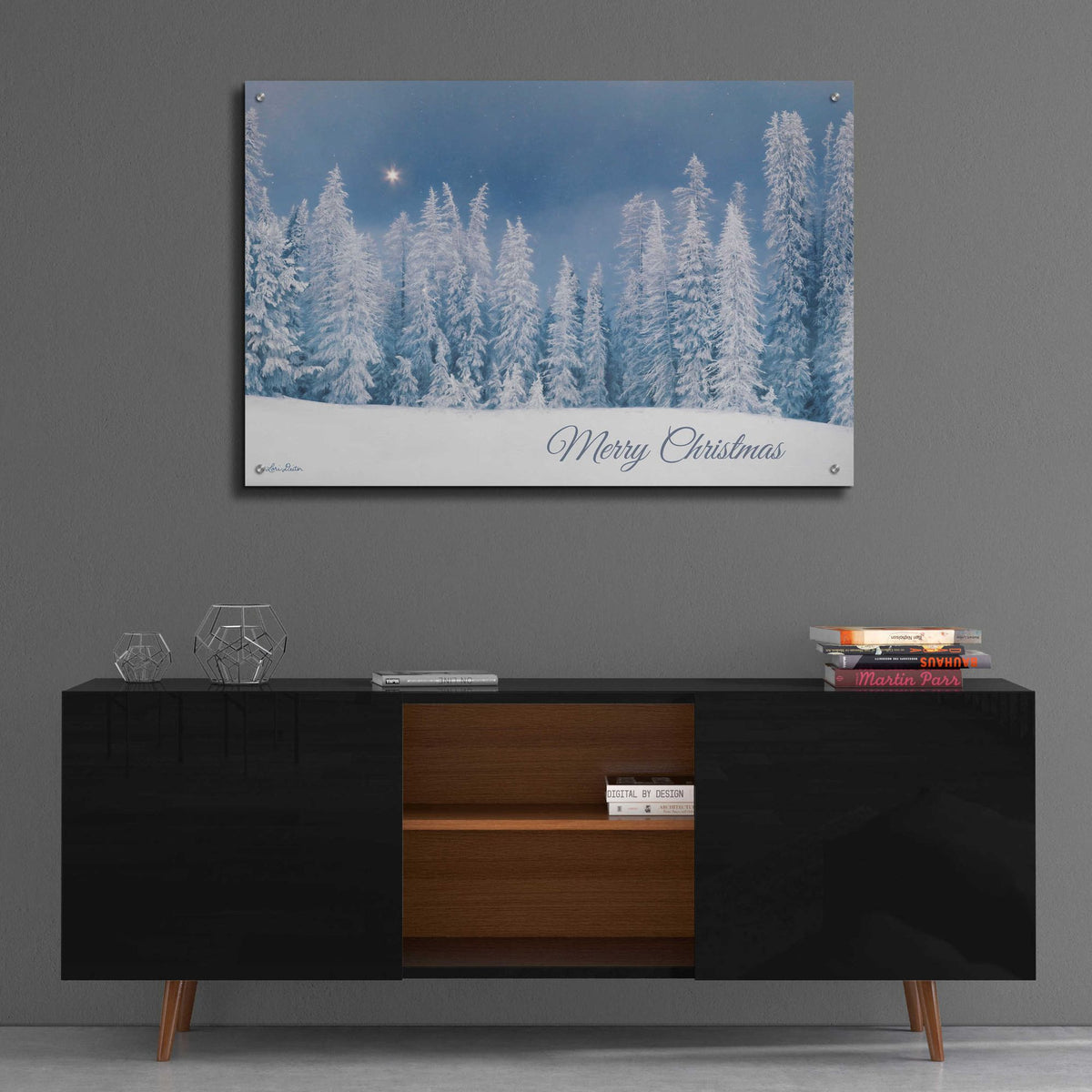 Epic Art 'Lava Mountain Merry Christmas' by Lori Deiter Acrylic Glass Wall Art,36x24