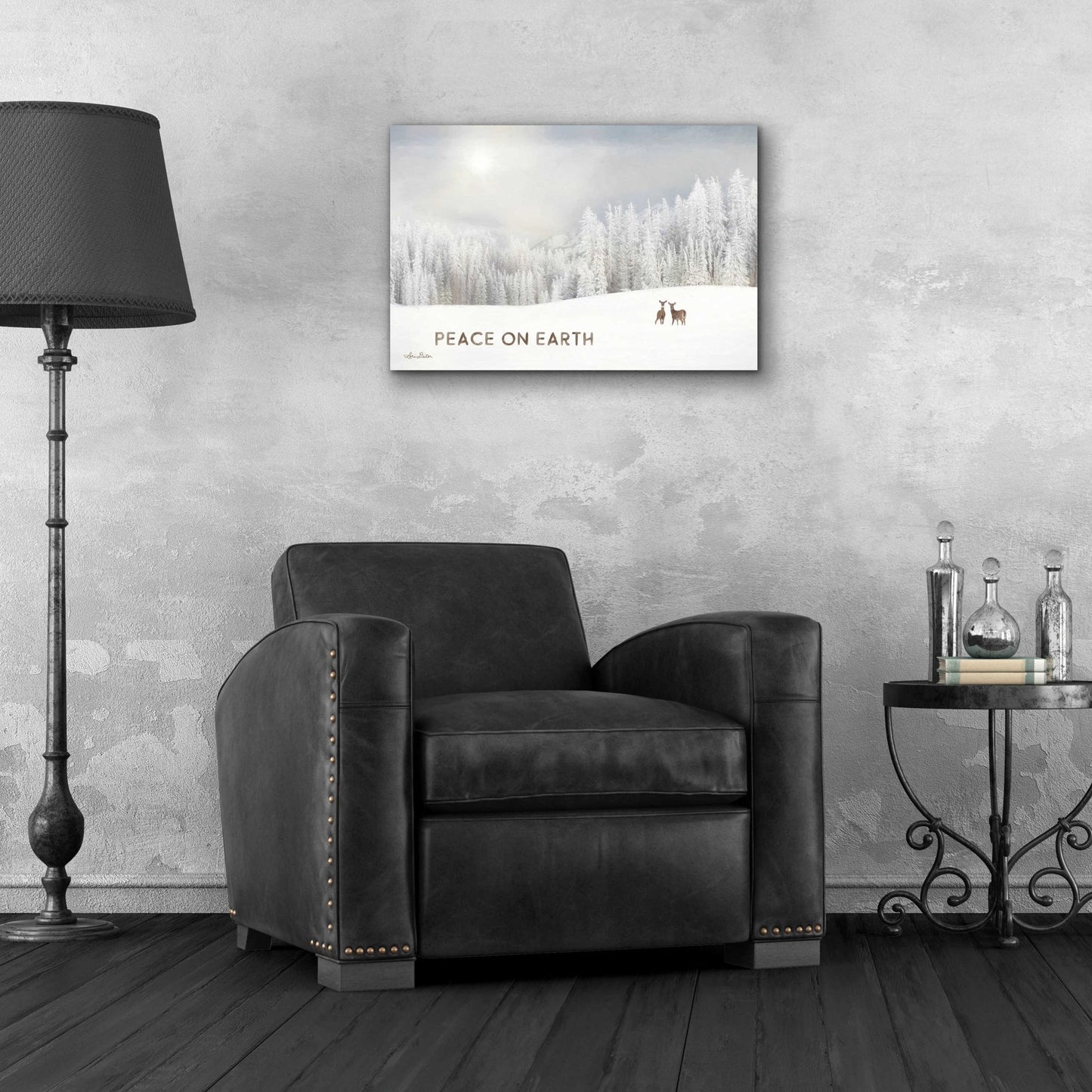 Epic Art 'Lava Mountain Snow Storm with Deer' by Lori Deiter Acrylic Glass Wall Art,24x16