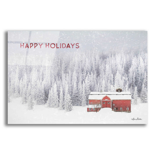 Epic Art 'Snowy Forest Happy Holidays' by Lori Deiter Acrylic Glass Wall Art