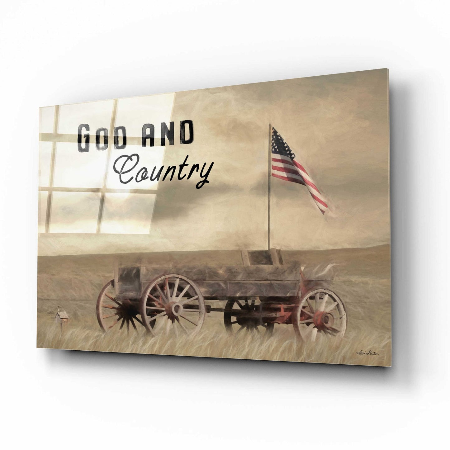 Epic Art 'God and Country' by Lori Deiter Acrylic Glass Wall Art,16x12