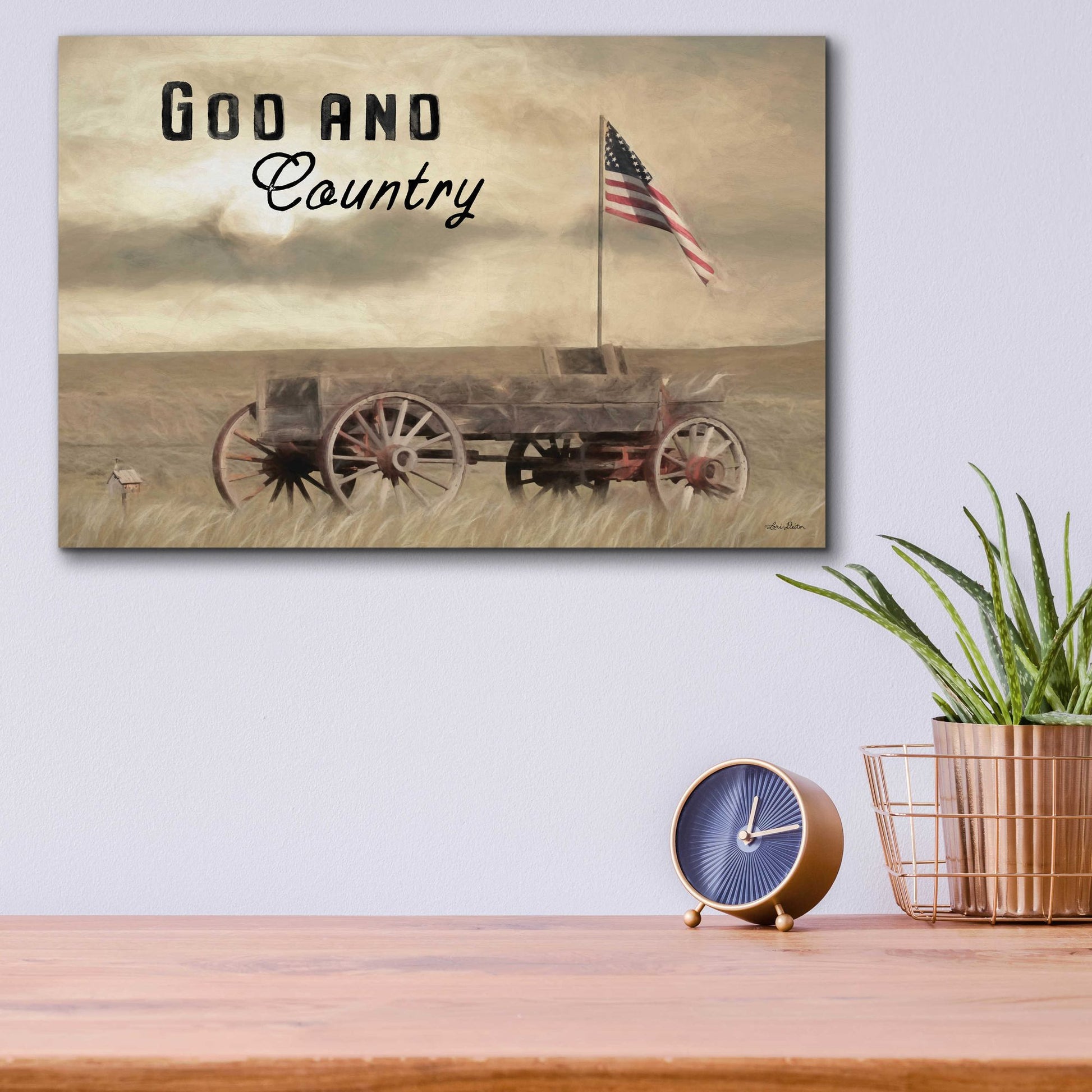 Epic Art 'God and Country' by Lori Deiter Acrylic Glass Wall Art,16x12