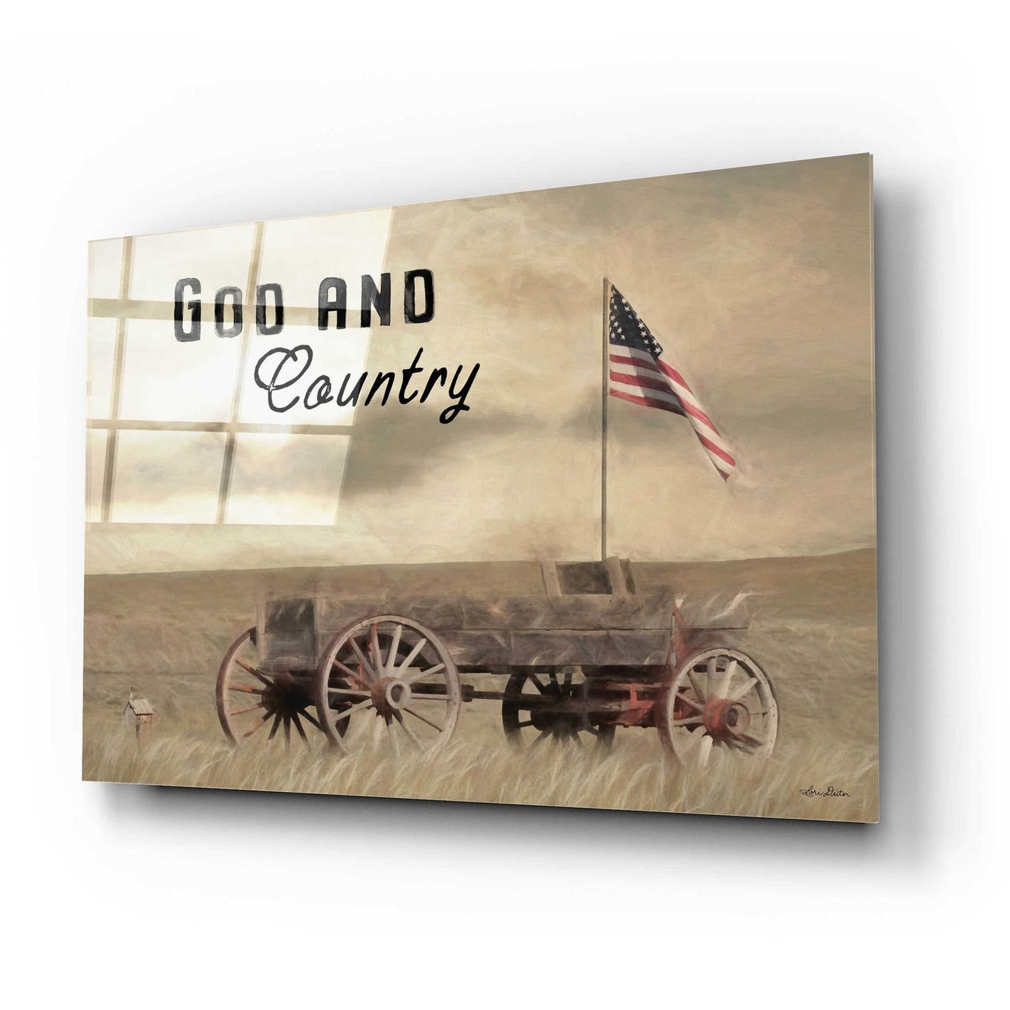 Epic Art 'God and Country' by Lori Deiter Acrylic Glass Wall Art,24x16