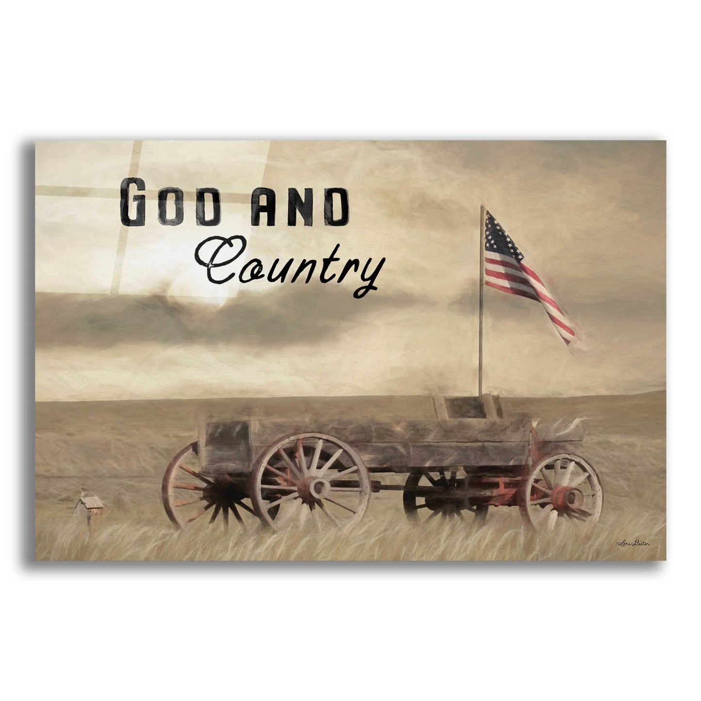 Epic Art 'God and Country' by Lori Deiter Acrylic Glass Wall Art,24x16