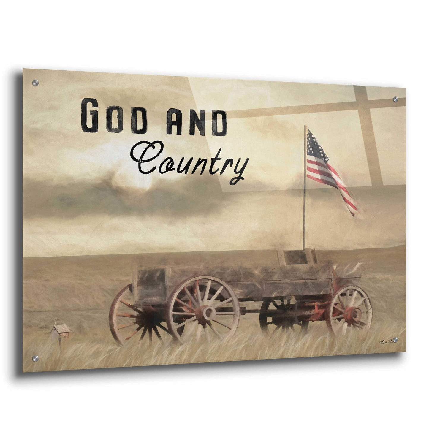 Epic Art 'God and Country' by Lori Deiter Acrylic Glass Wall Art,36x24