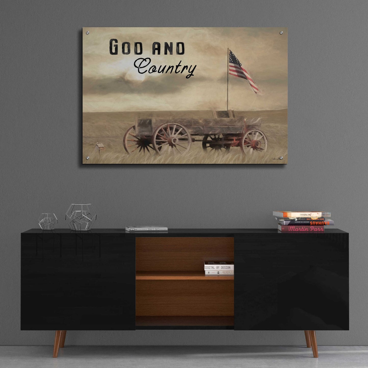 Epic Art 'God and Country' by Lori Deiter Acrylic Glass Wall Art,36x24