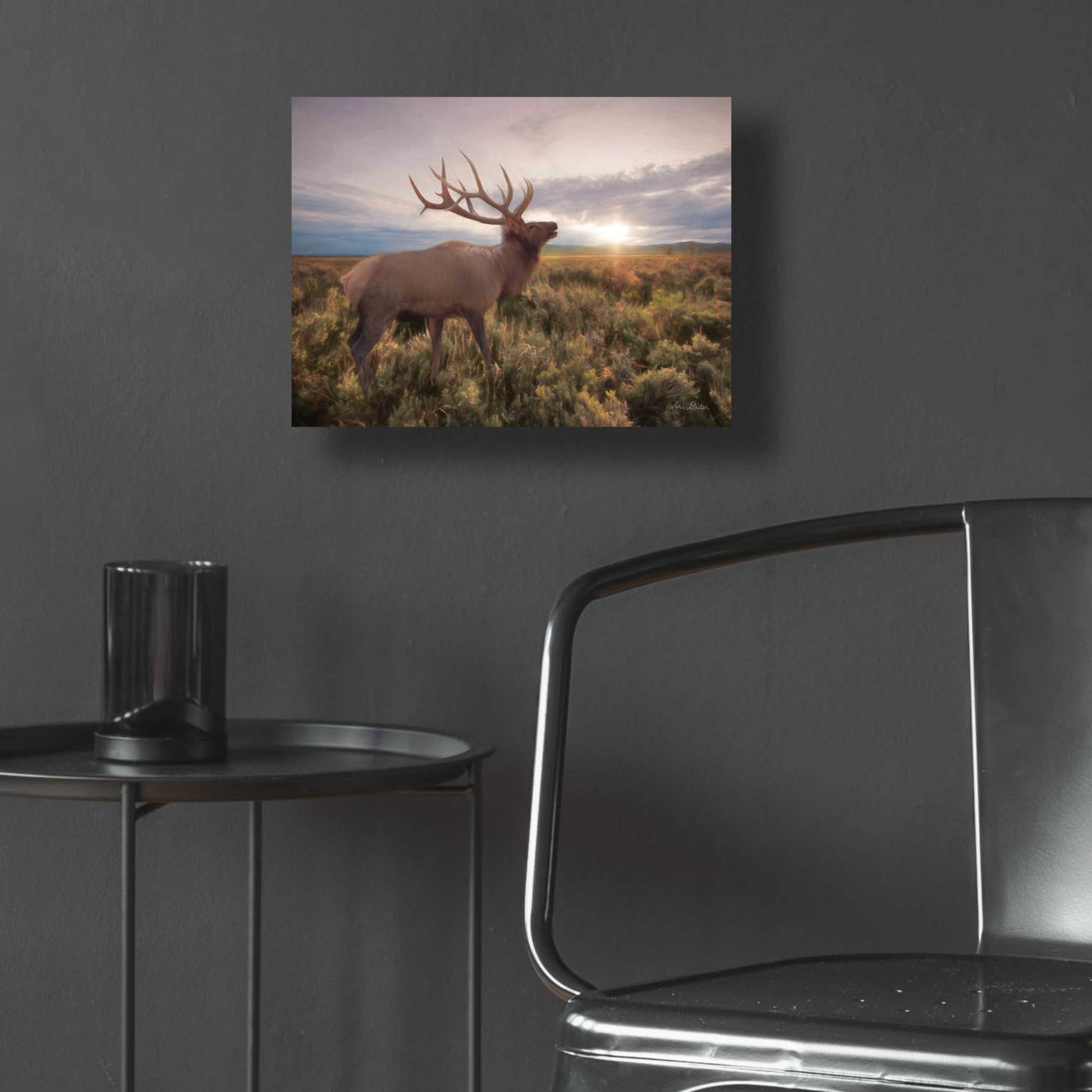 Epic Art 'Jackson Sunrise with Elk' by Lori Deiter Acrylic Glass Wall Art,16x12