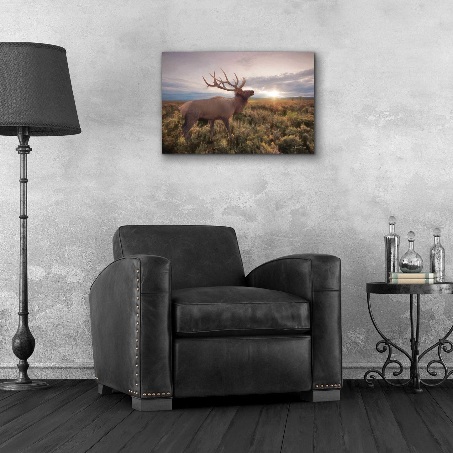 Epic Art 'Jackson Sunrise with Elk' by Lori Deiter Acrylic Glass Wall Art,24x16